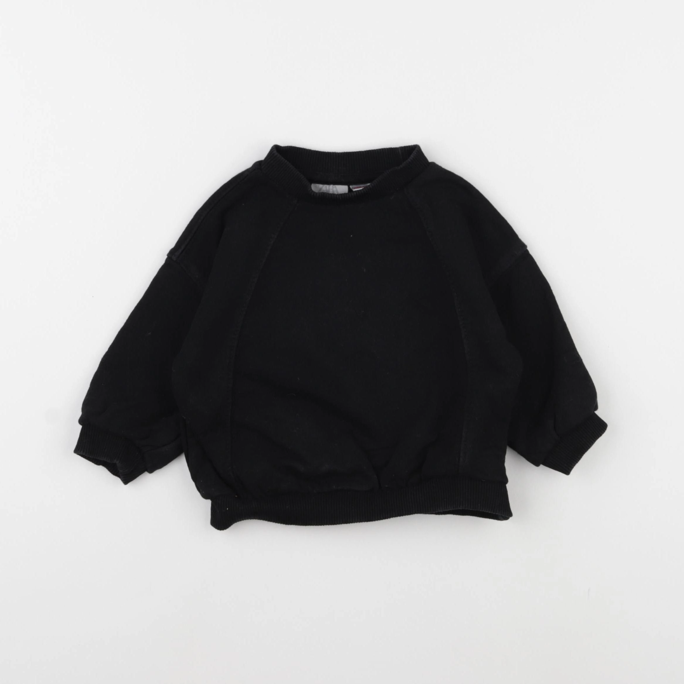 Zara - sweat noir - 9/12 mois