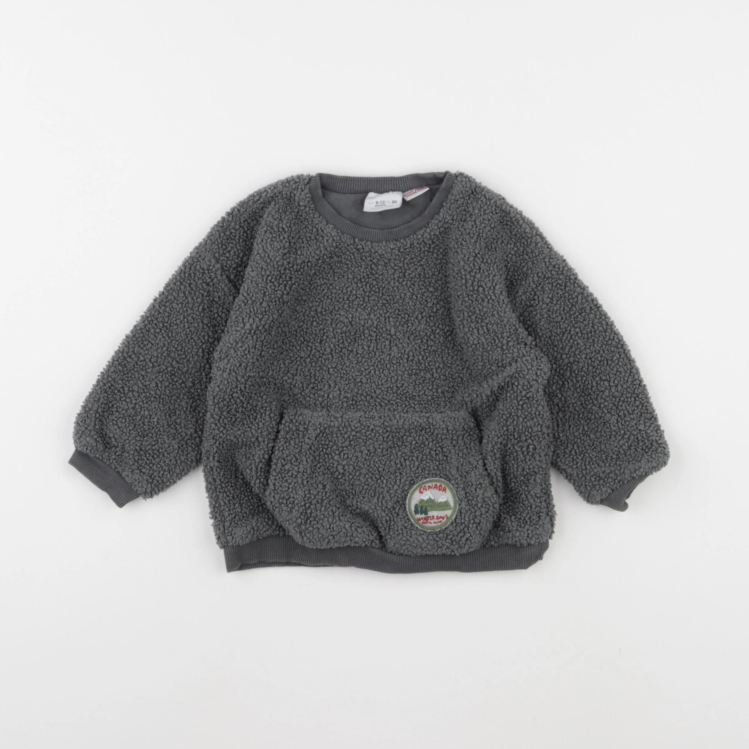 Zara - sweat vert - 9/12 mois