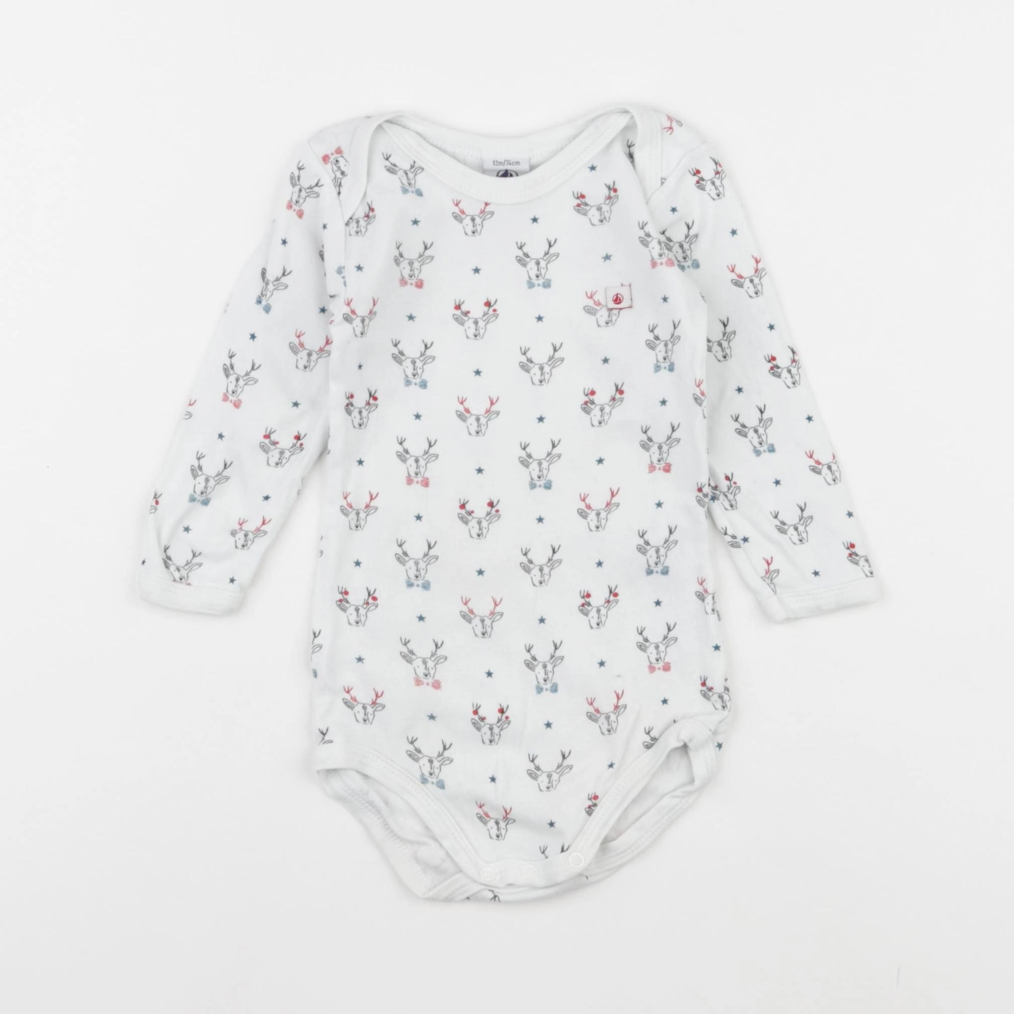 Petit Bateau - body blanc - 12 mois