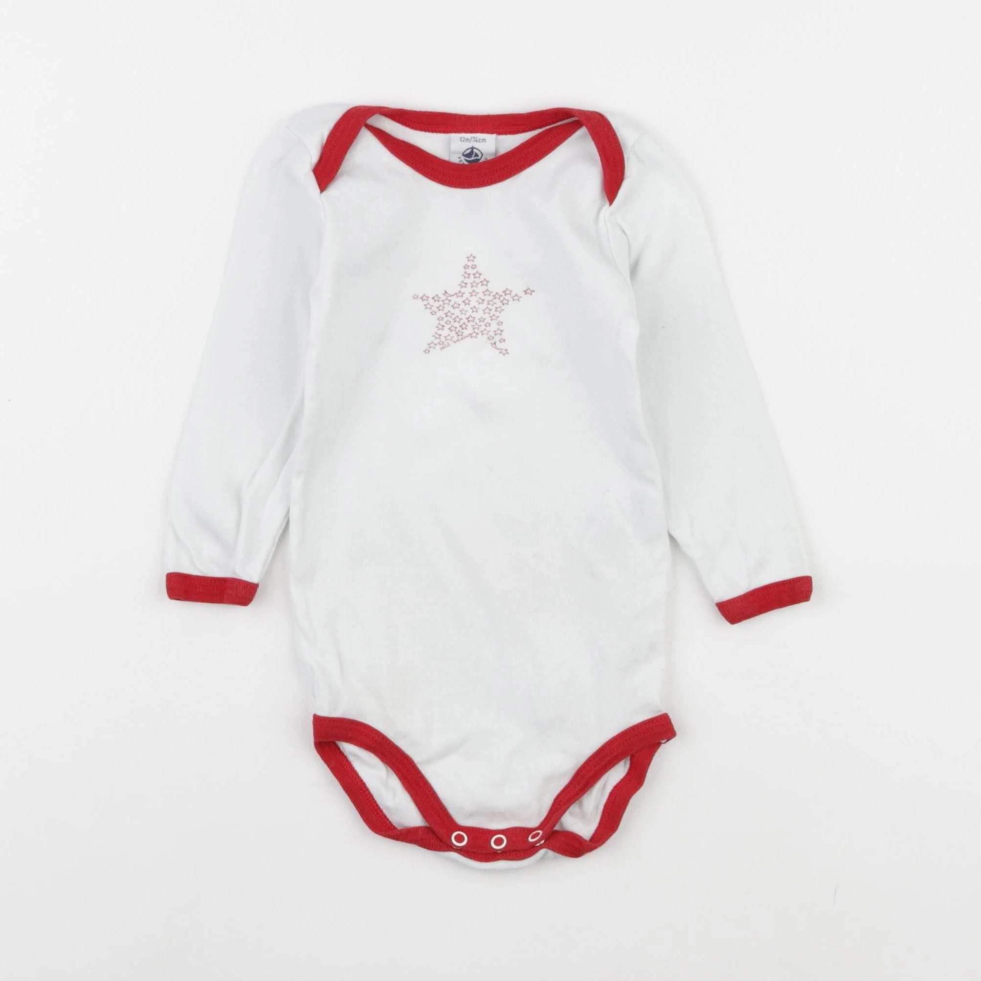 Petit Bateau - body blanc - 12 mois