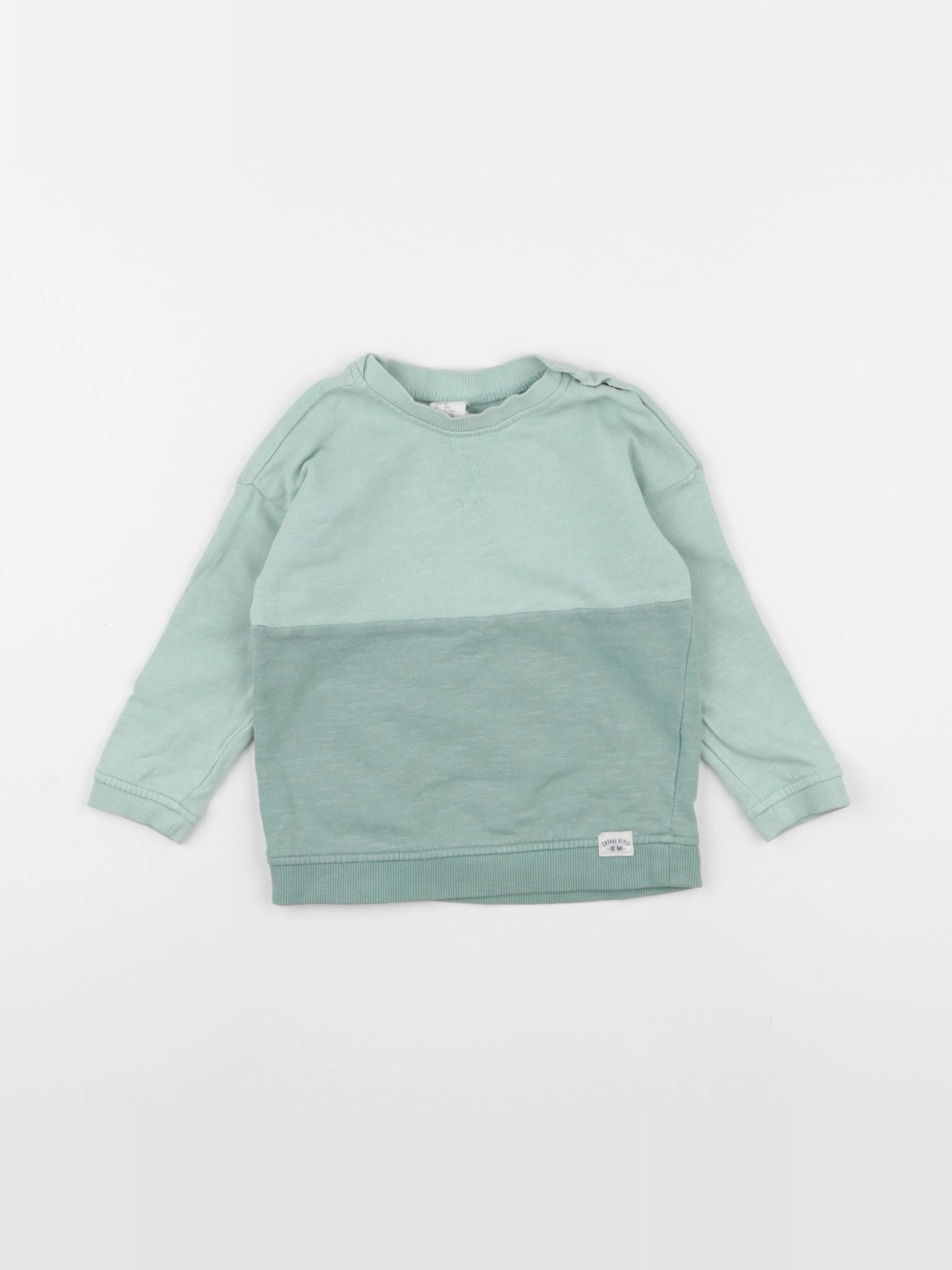 H&M - sweat vert - 12/18 mois