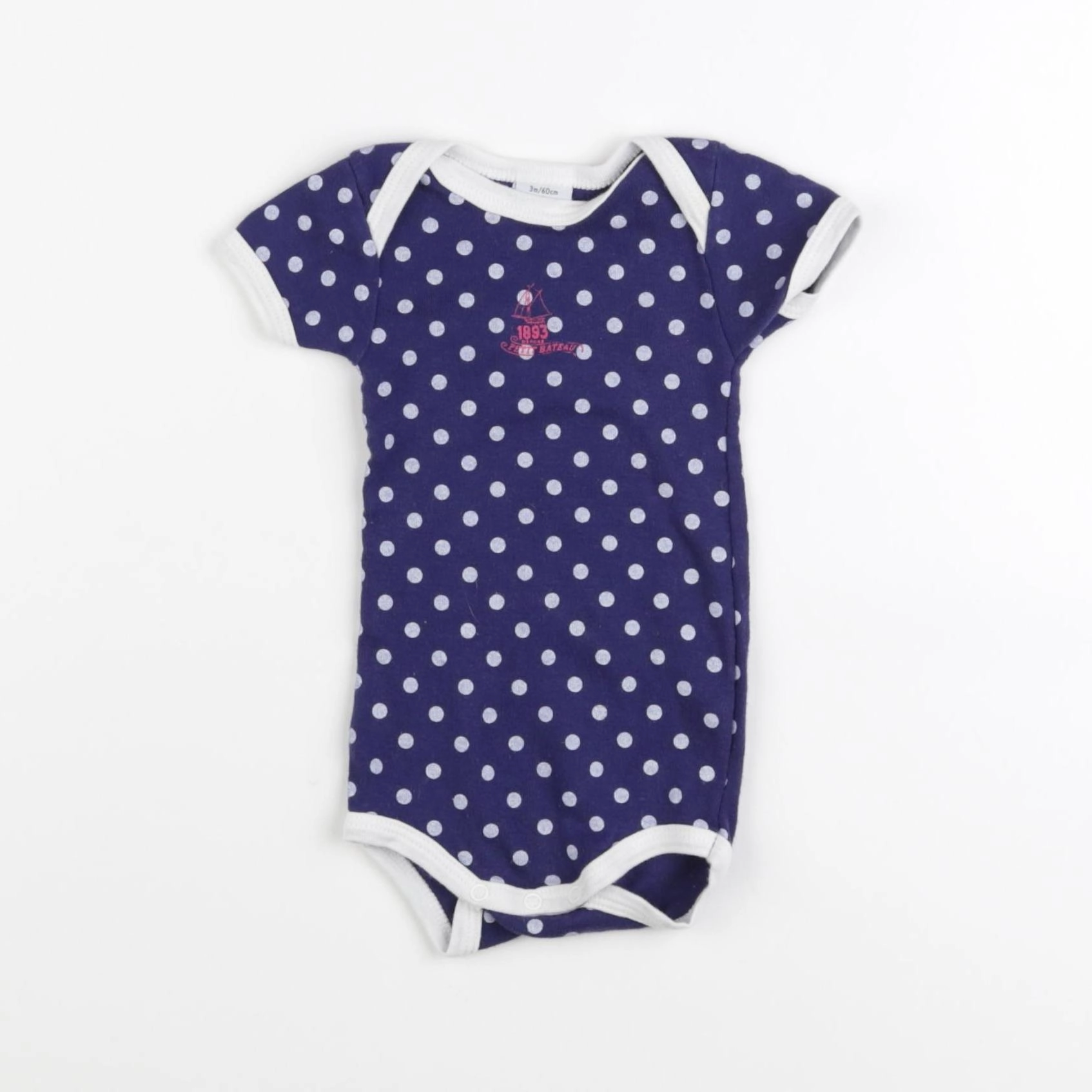 Petit Bateau - body bleu - 3 mois