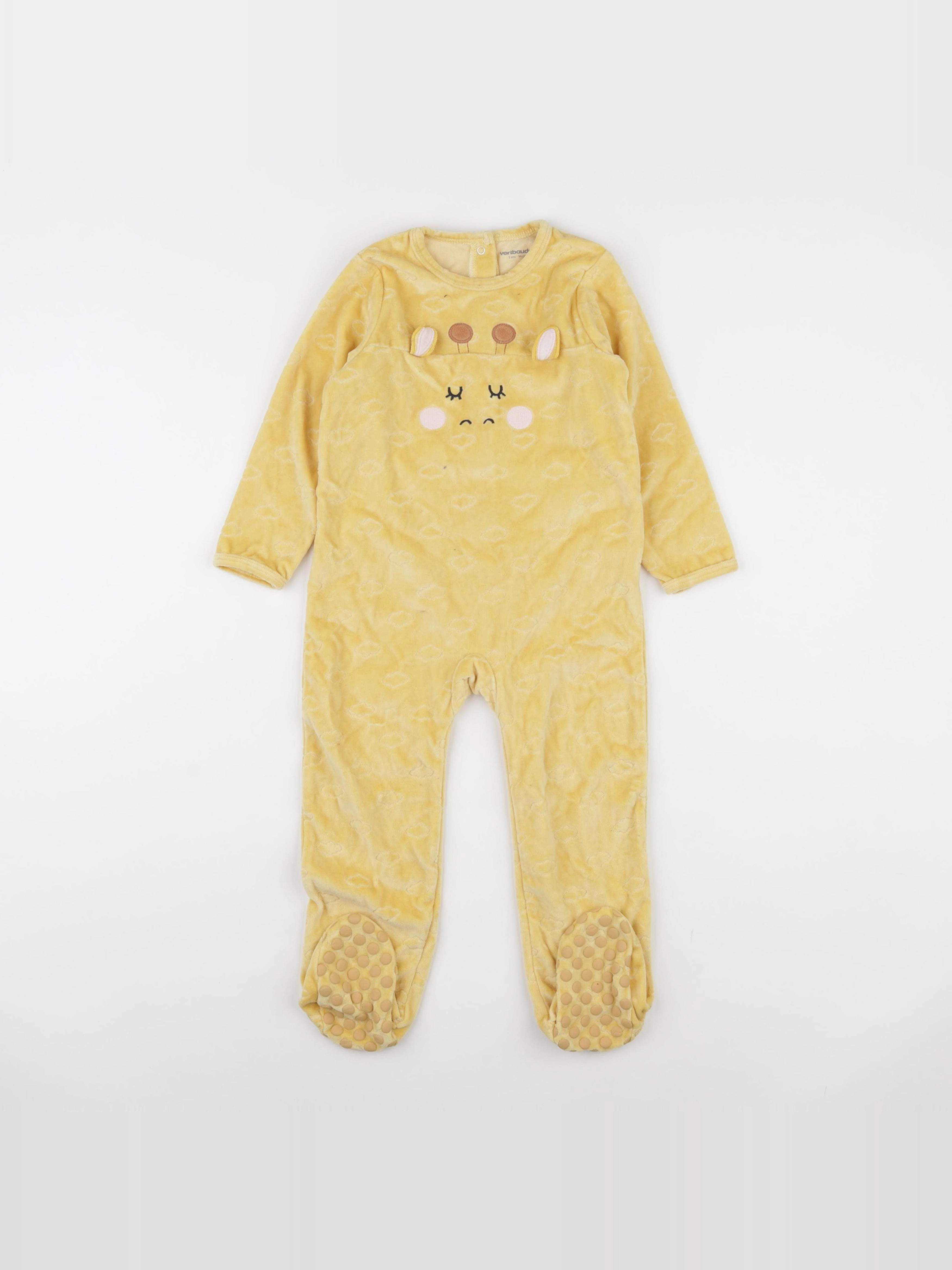 Vertbaudet - pyjama velours jaune - 3 ans