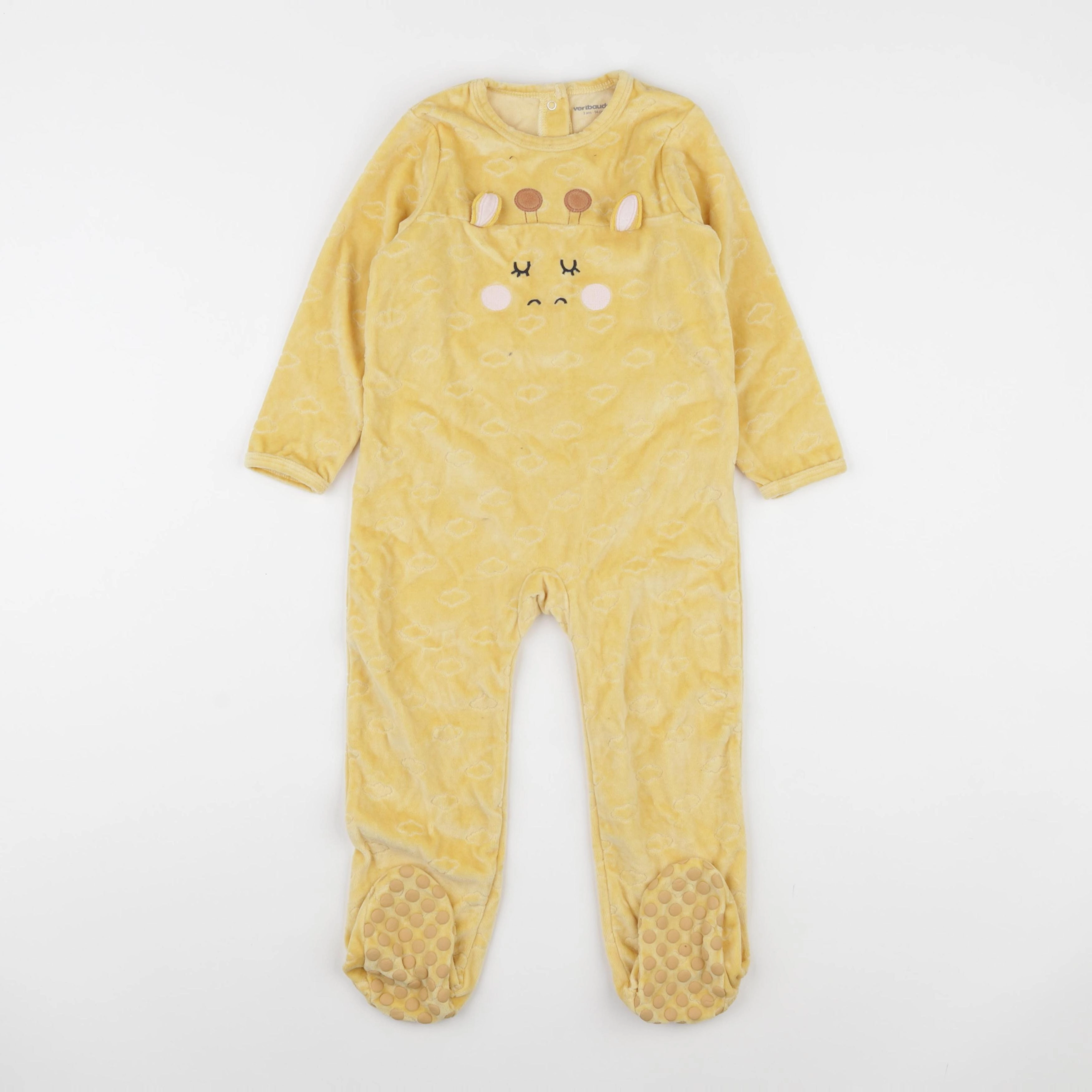 Vertbaudet - pyjama velours jaune - 3 ans