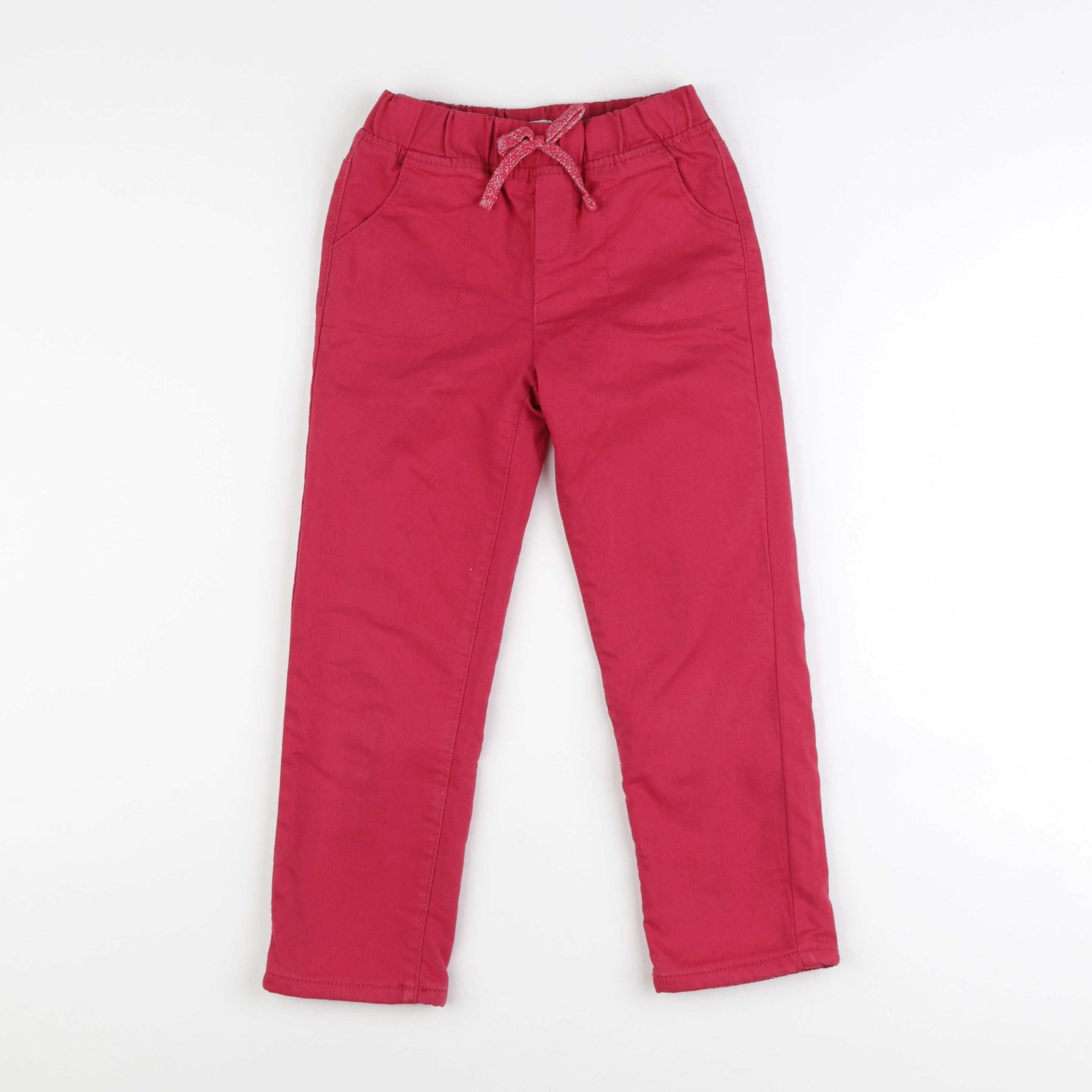 Vertbaudet - pantalon doublé rouge - 7 ans