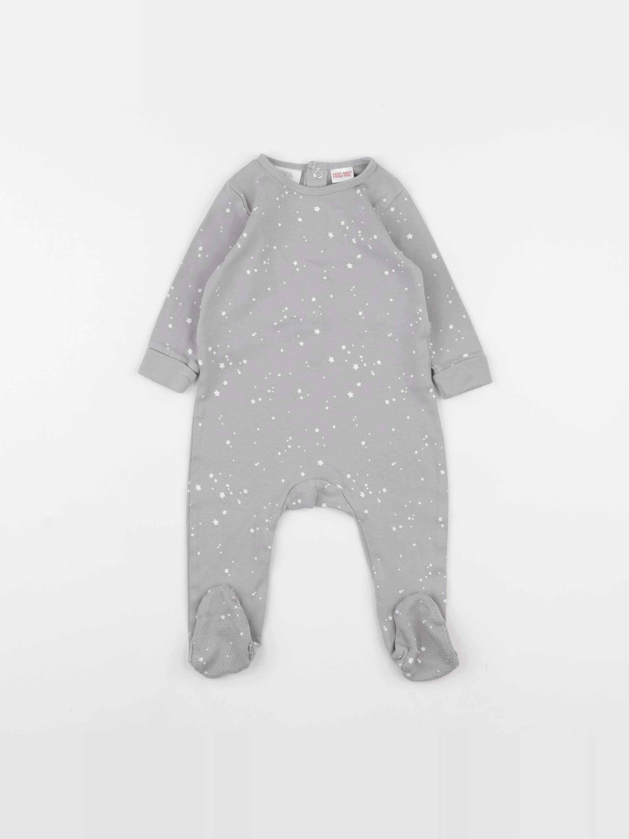Zara - pyjama coton gris - 6/9 mois
