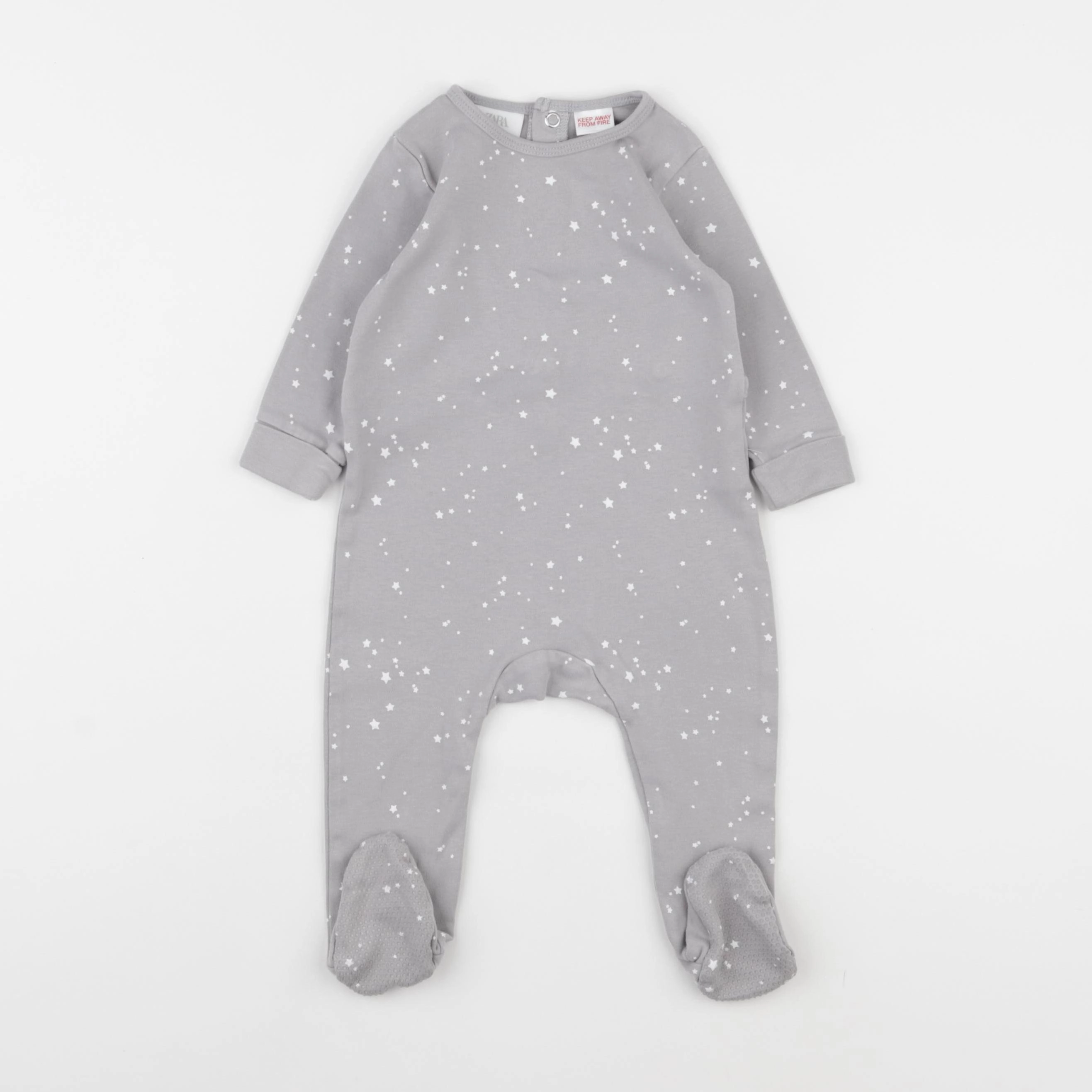 Zara - pyjama coton gris - 6/9 mois