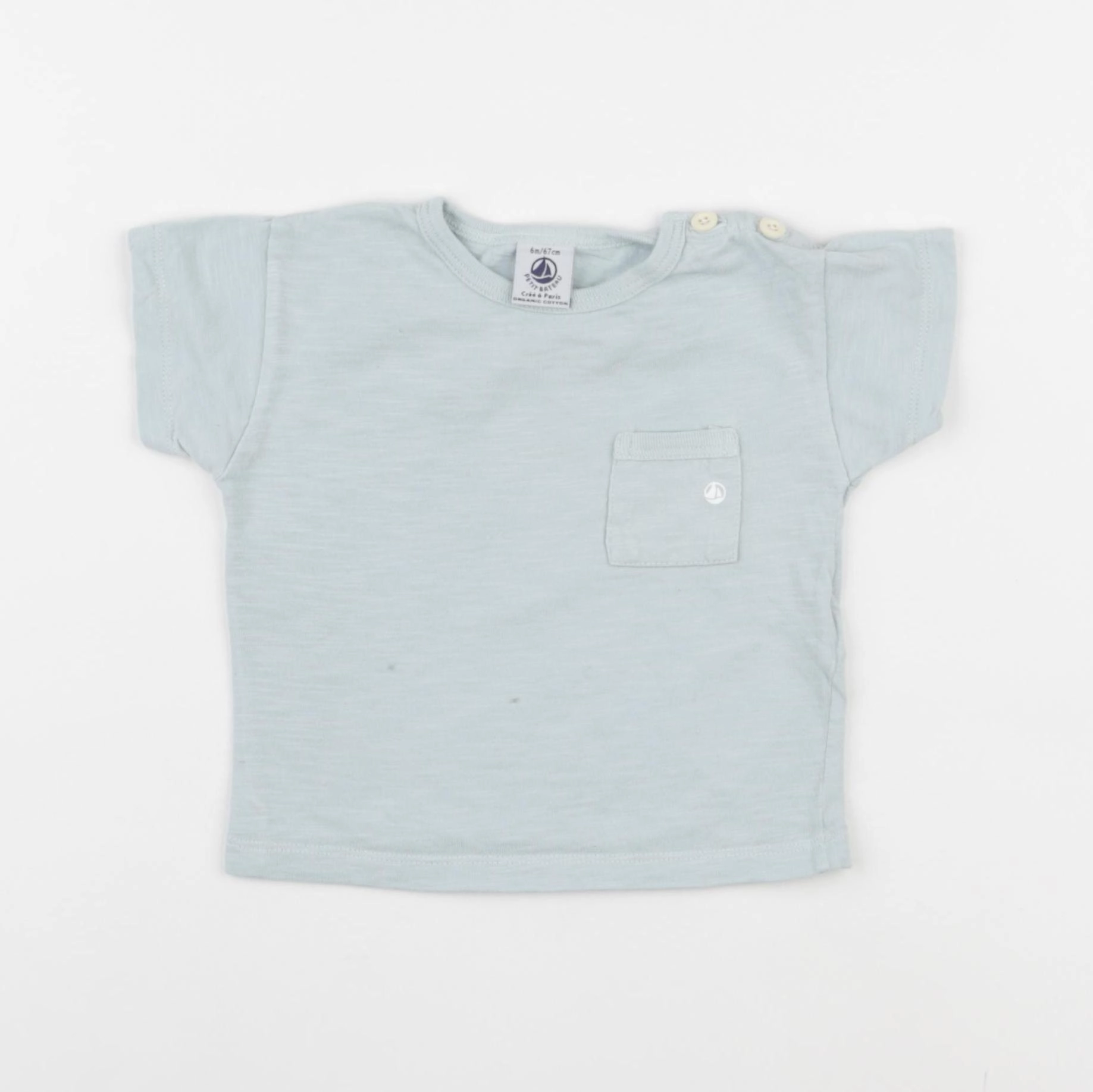 Petit Bateau - tee-shirt vert - 6 mois