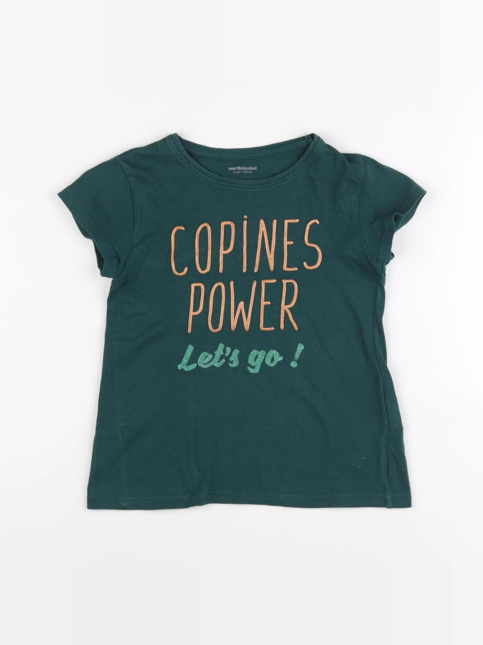 Vertbaudet - tee-shirt vert - 6 ans