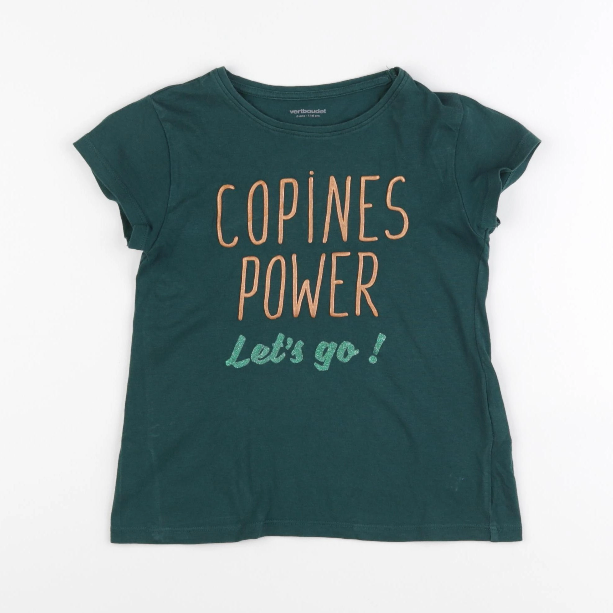 Vertbaudet - tee-shirt vert - 6 ans