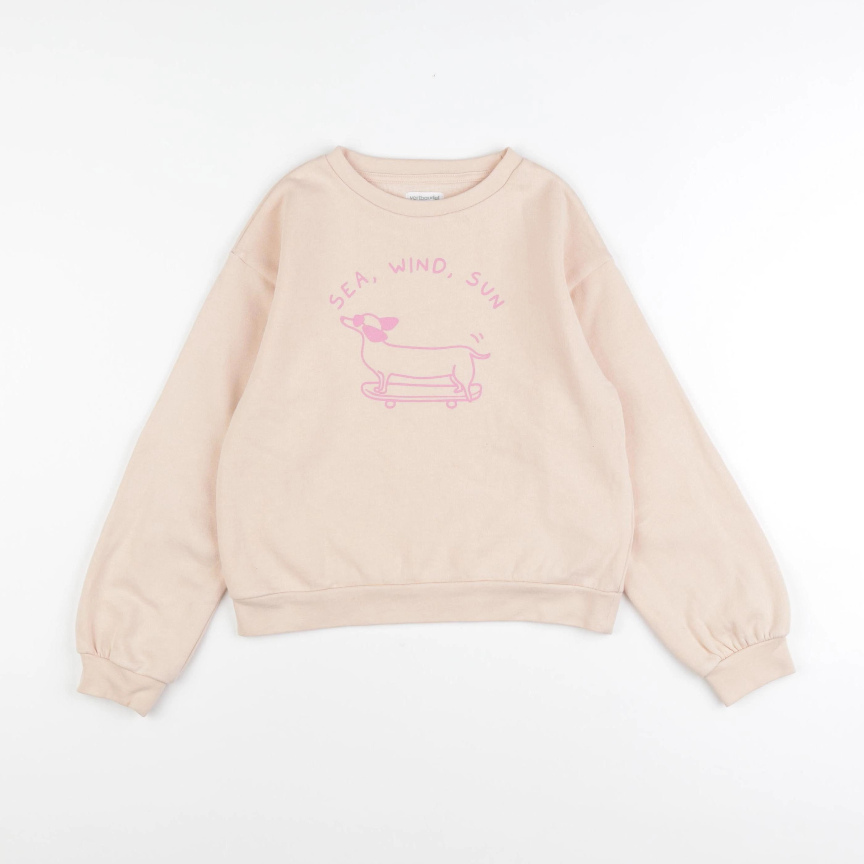 Vertbaudet - sweat beige - 8 ans