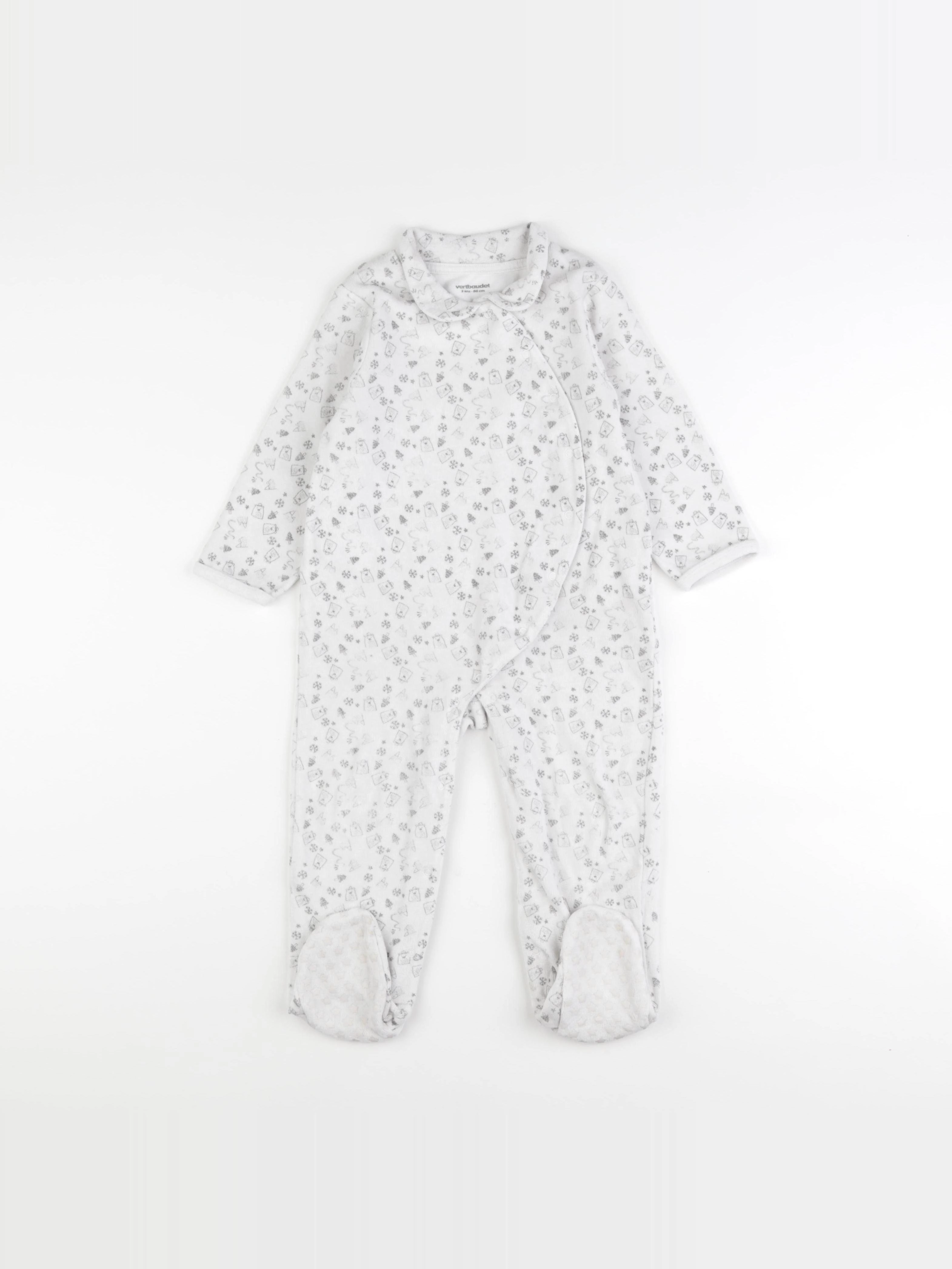 Vertbaudet - pyjama velours gris - 2 ans