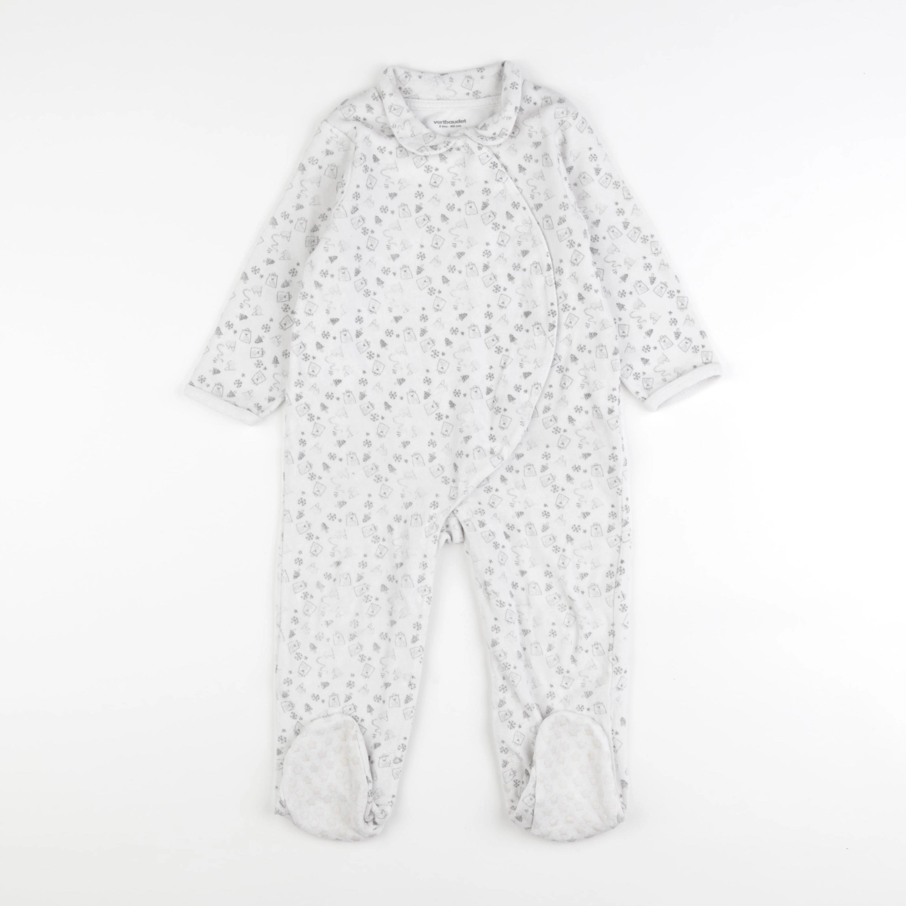 Vertbaudet - pyjama velours gris - 2 ans