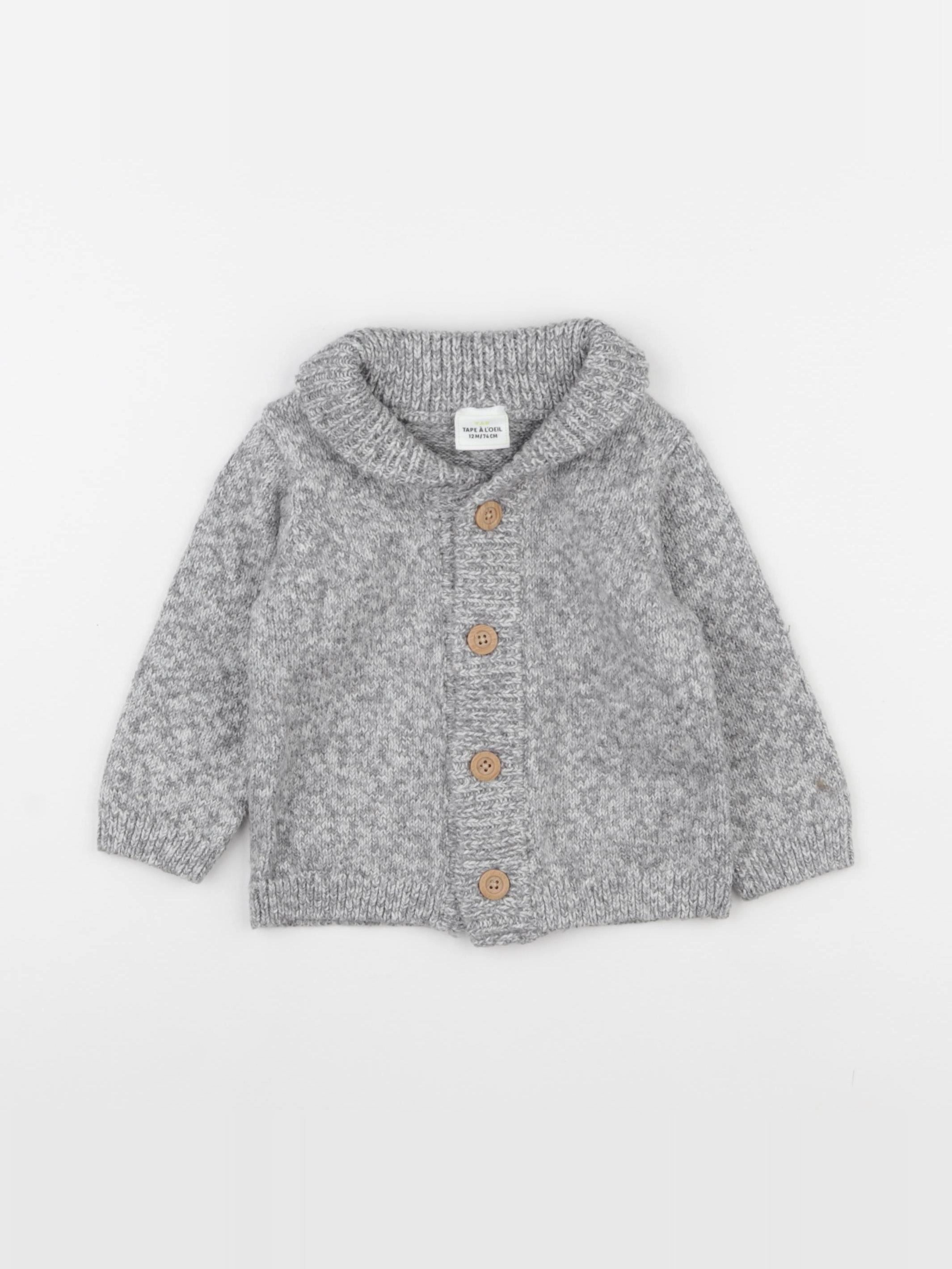 Tape à l'oeil - gilet gris - 12 mois