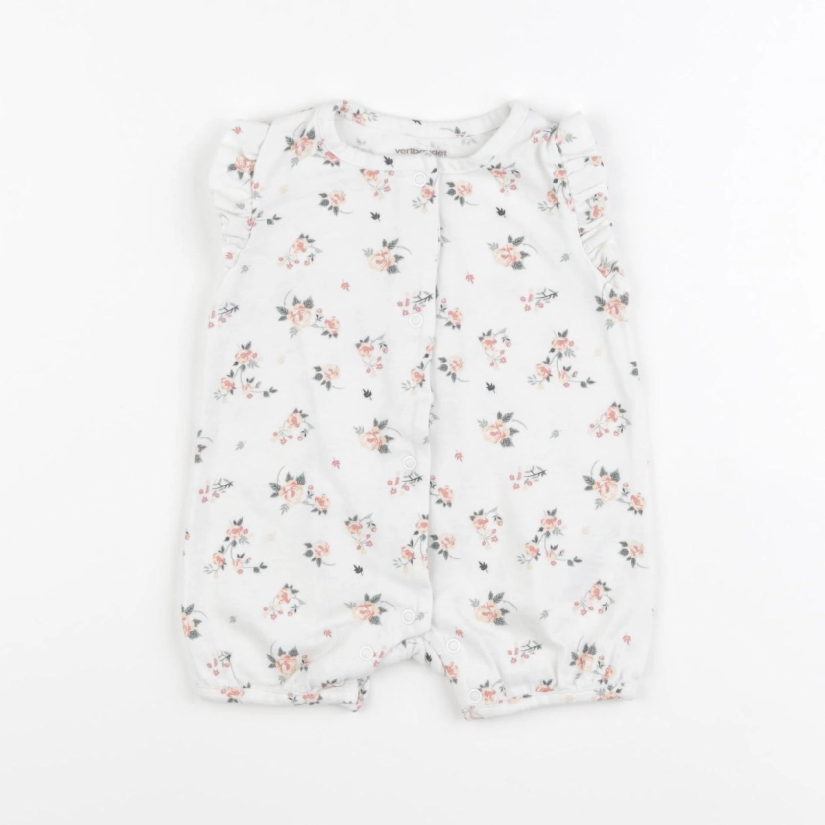Vertbaudet - pyjama coton blanc - 6 mois