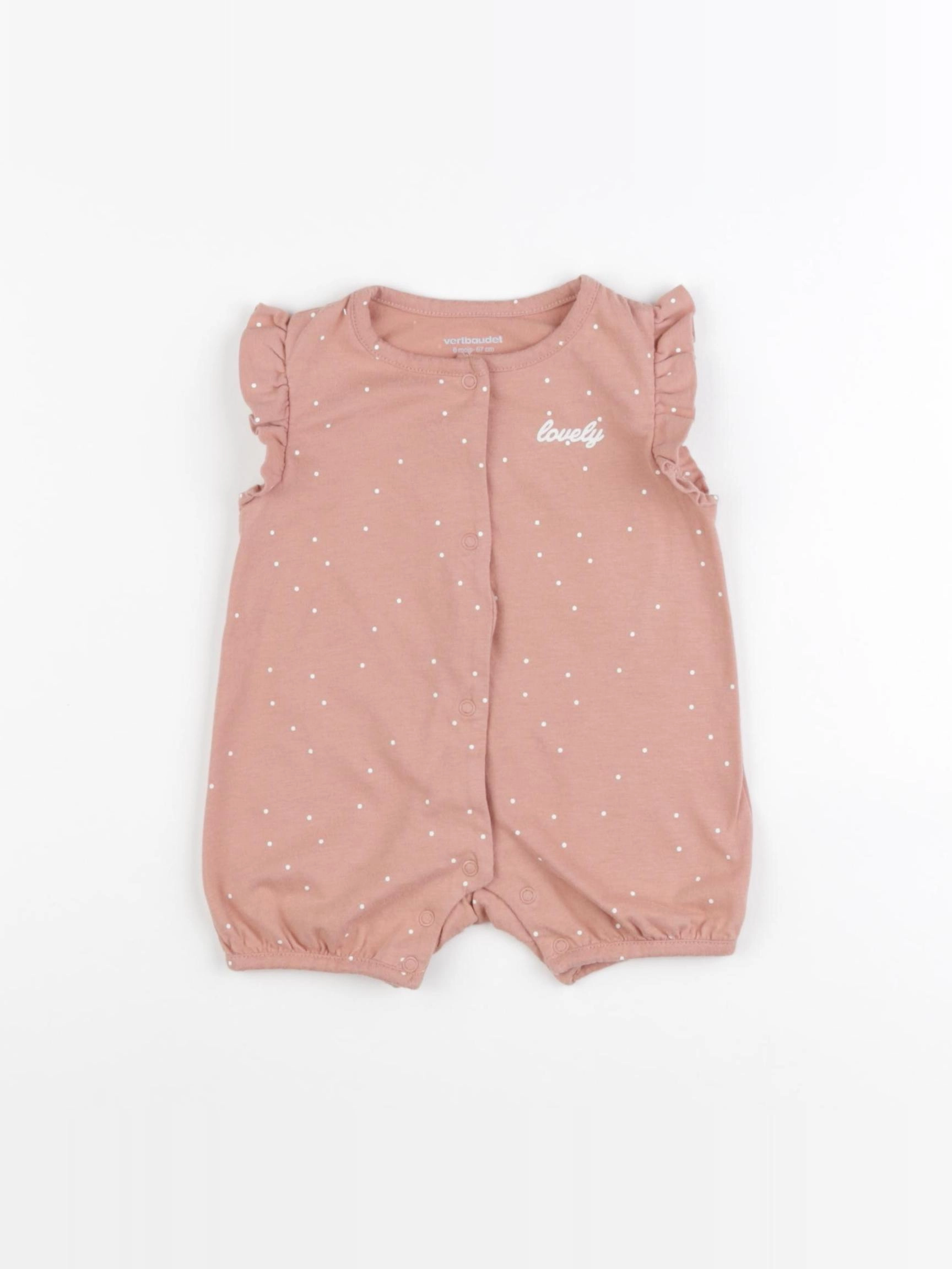 Vertbaudet - pyjama coton rose - 6 mois