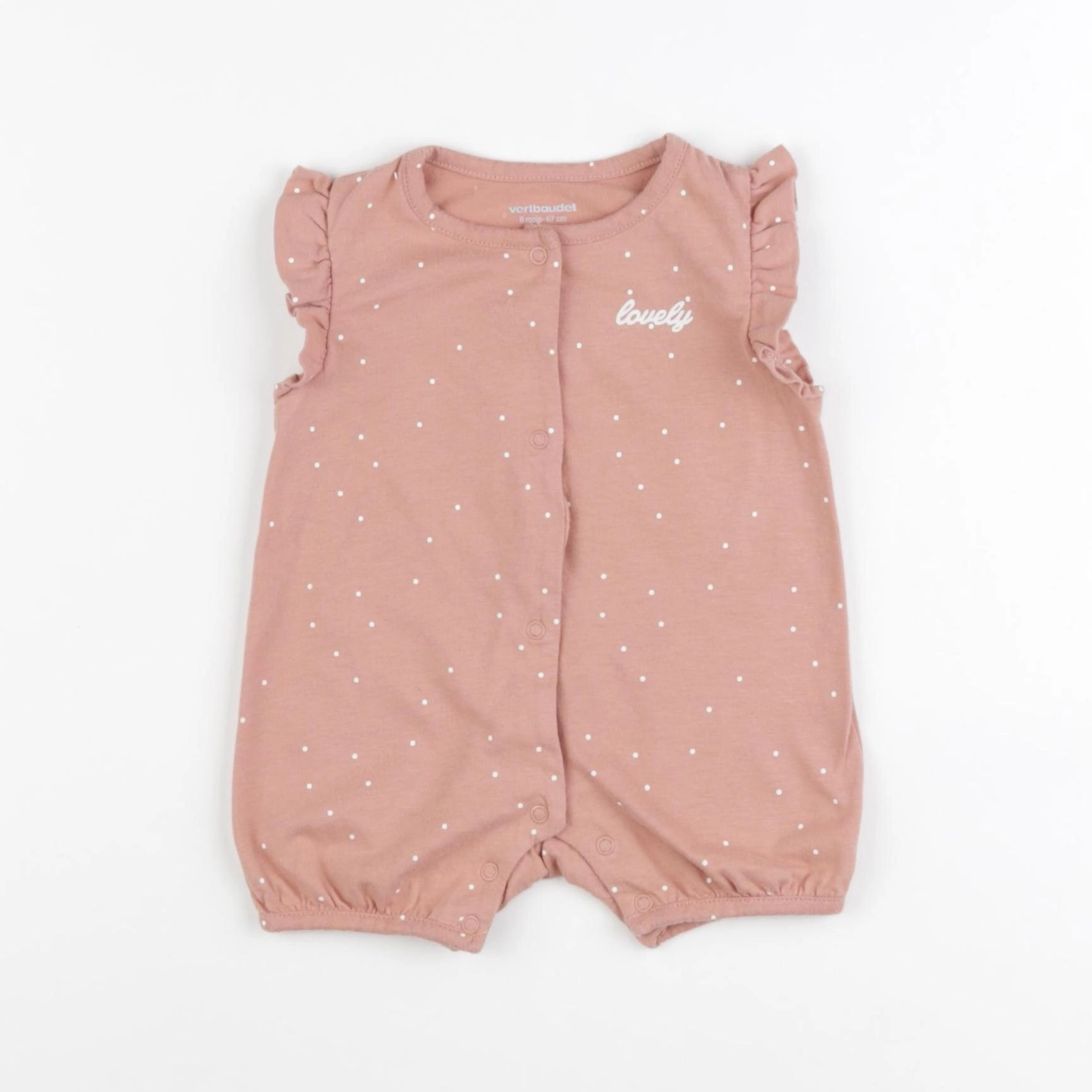 Vertbaudet - pyjama coton rose - 6 mois