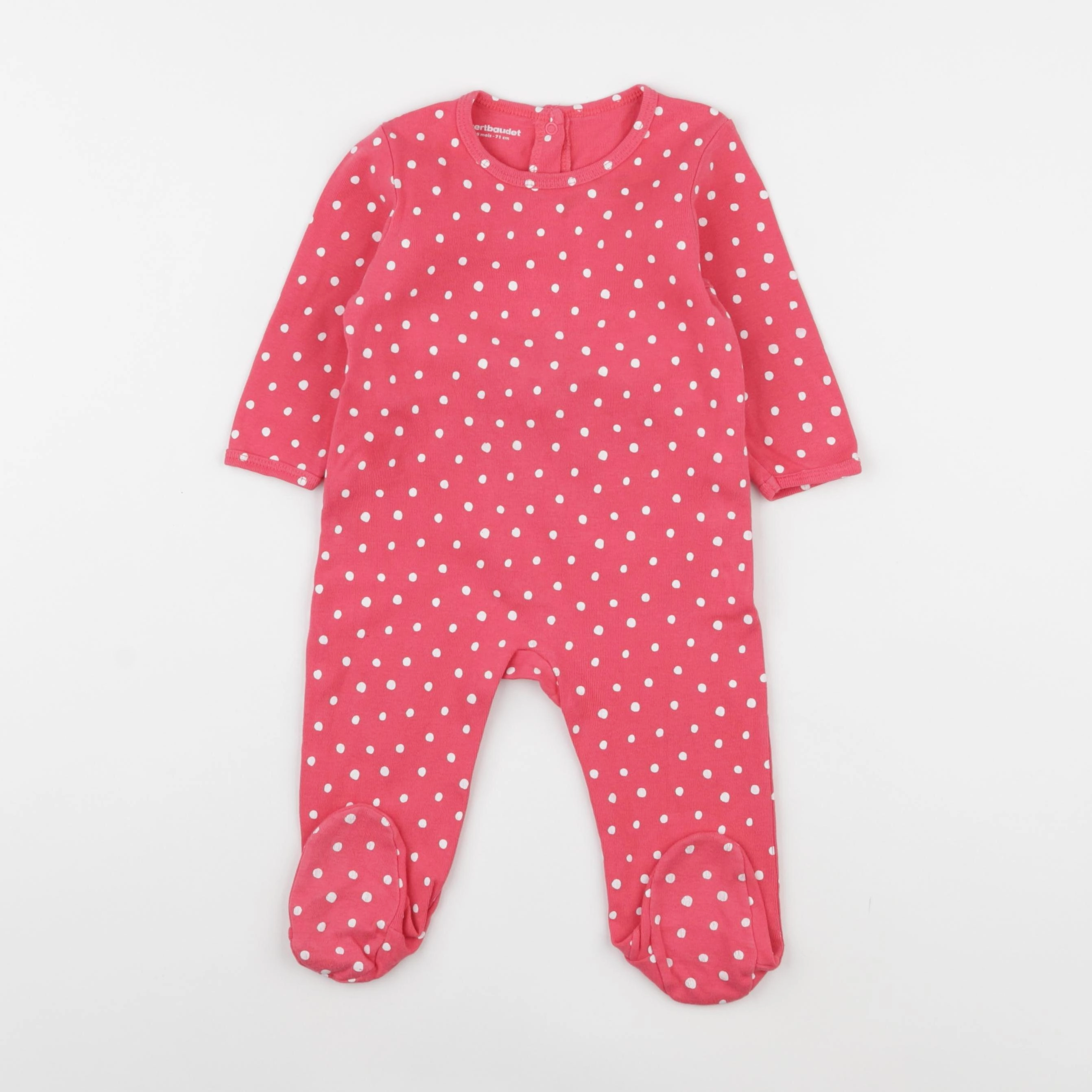 Vertbaudet - pyjama coton rose - 9 mois