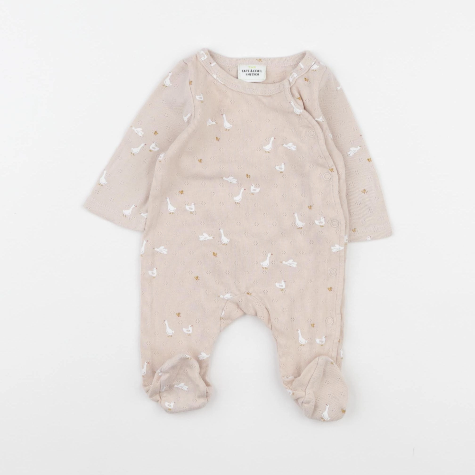 Tape à l'oeil - pyjama coton rose - 1 mois
