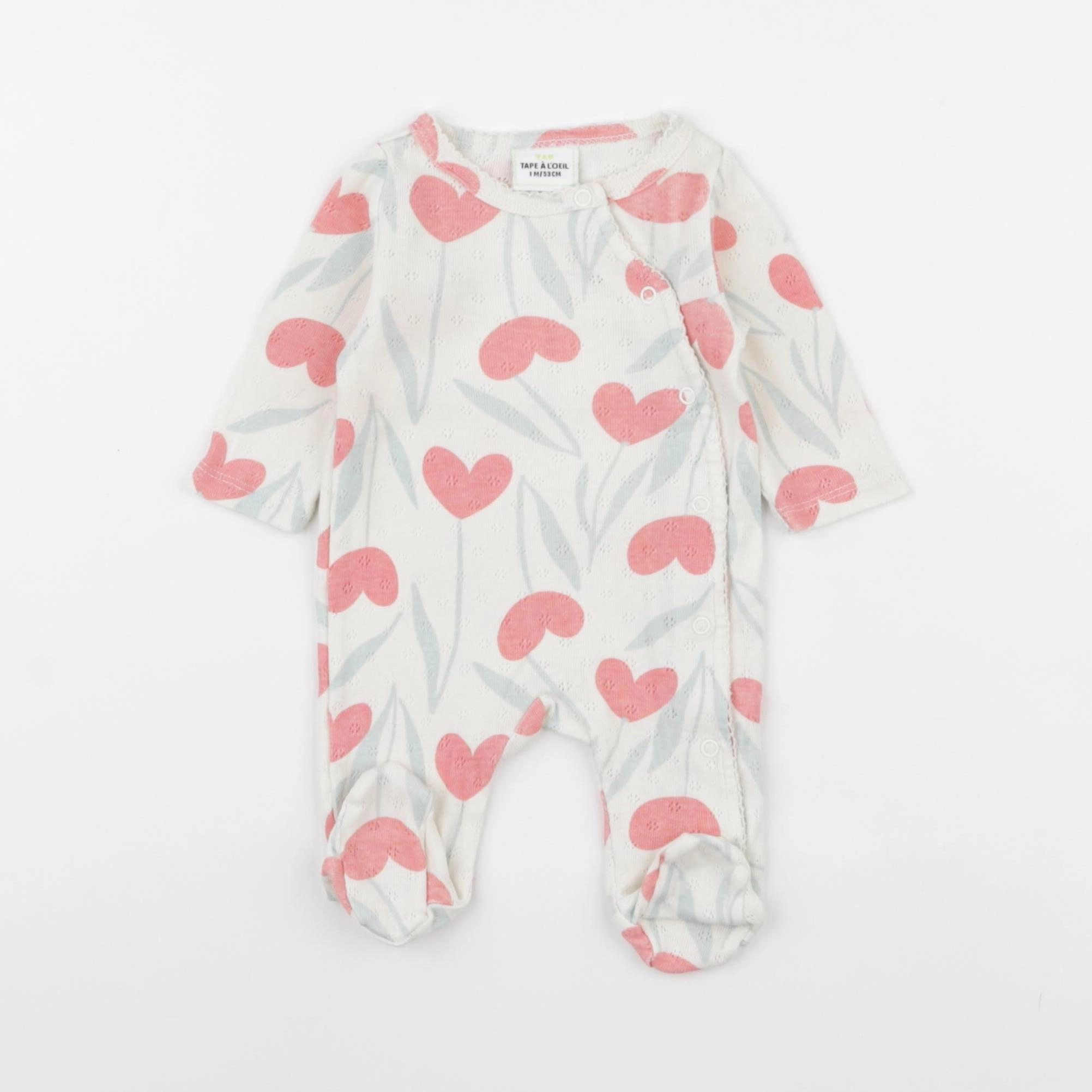 Tape à l'oeil - pyjama coton rose - 1 mois