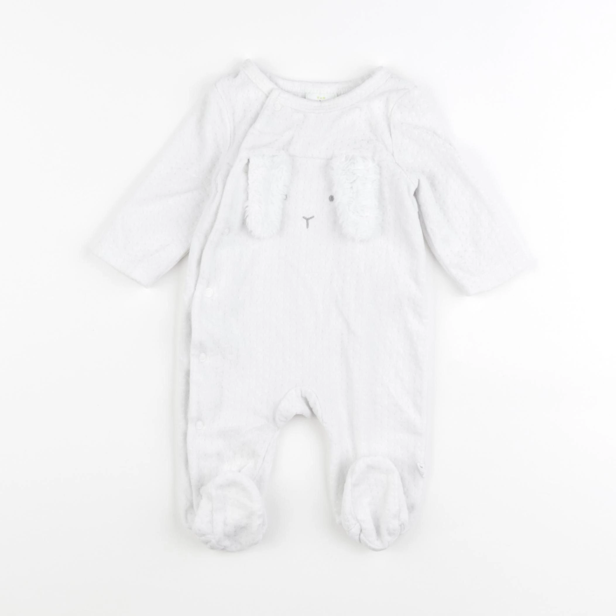 Tape à l'oeil - pyjama velours blanc - 3 mois