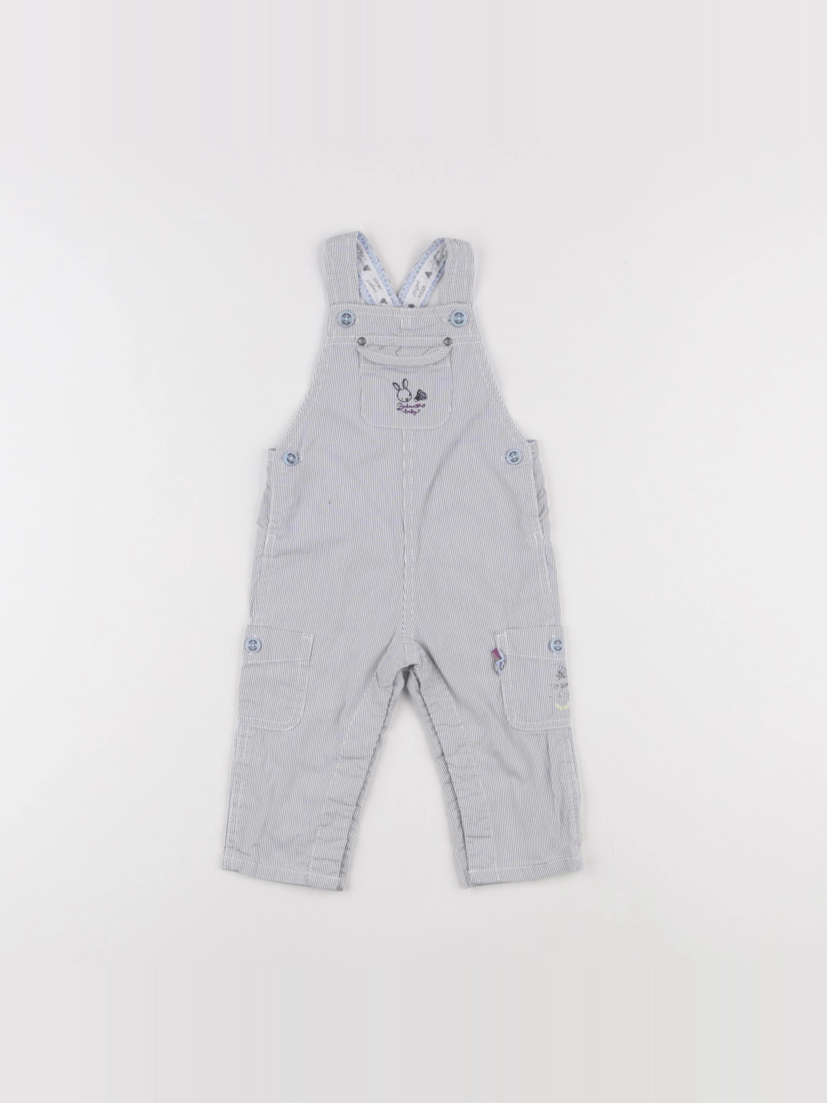 Sergent Major - salopette blanc, bleu - 6 mois