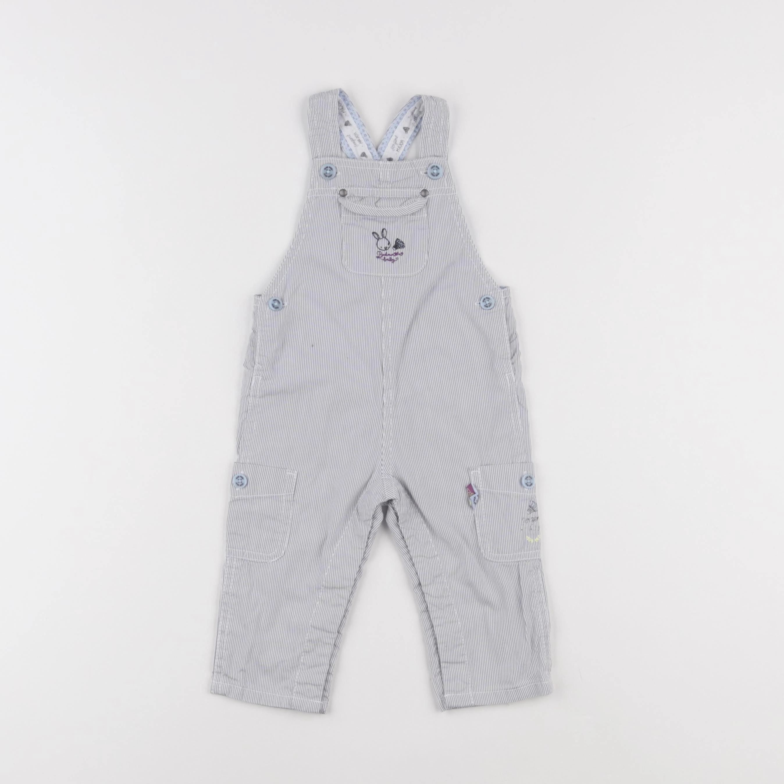 Sergent Major - salopette blanc, bleu - 6 mois