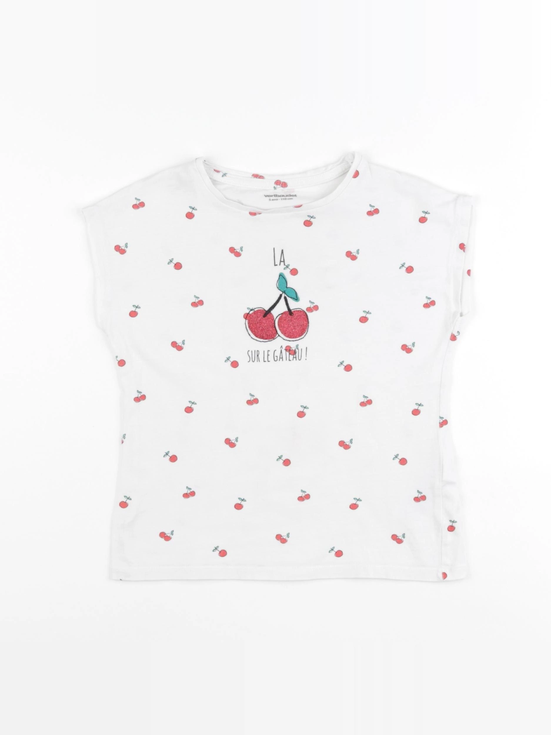 Vertbaudet - tee-shirt blanc - 5 ans