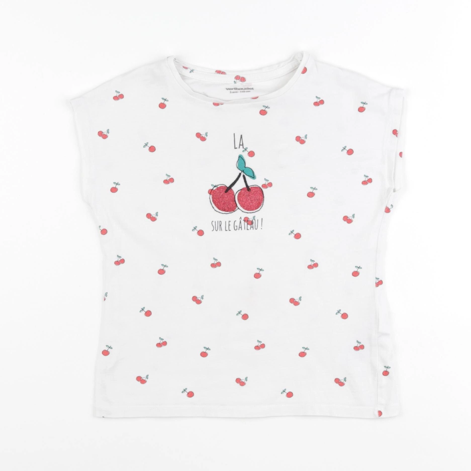 Vertbaudet - tee-shirt blanc - 5 ans