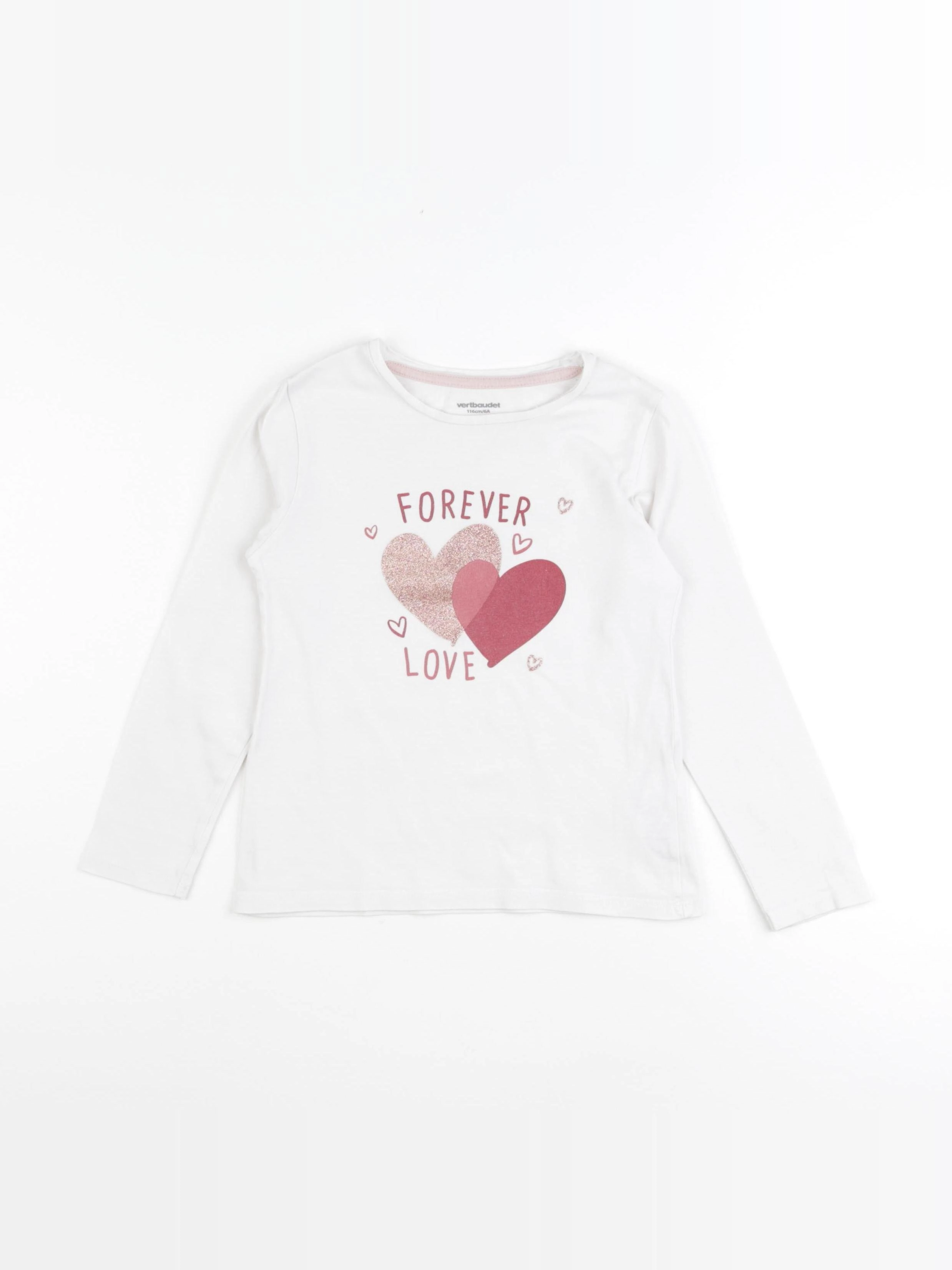Vertbaudet - tee-shirt blanc - 6 ans