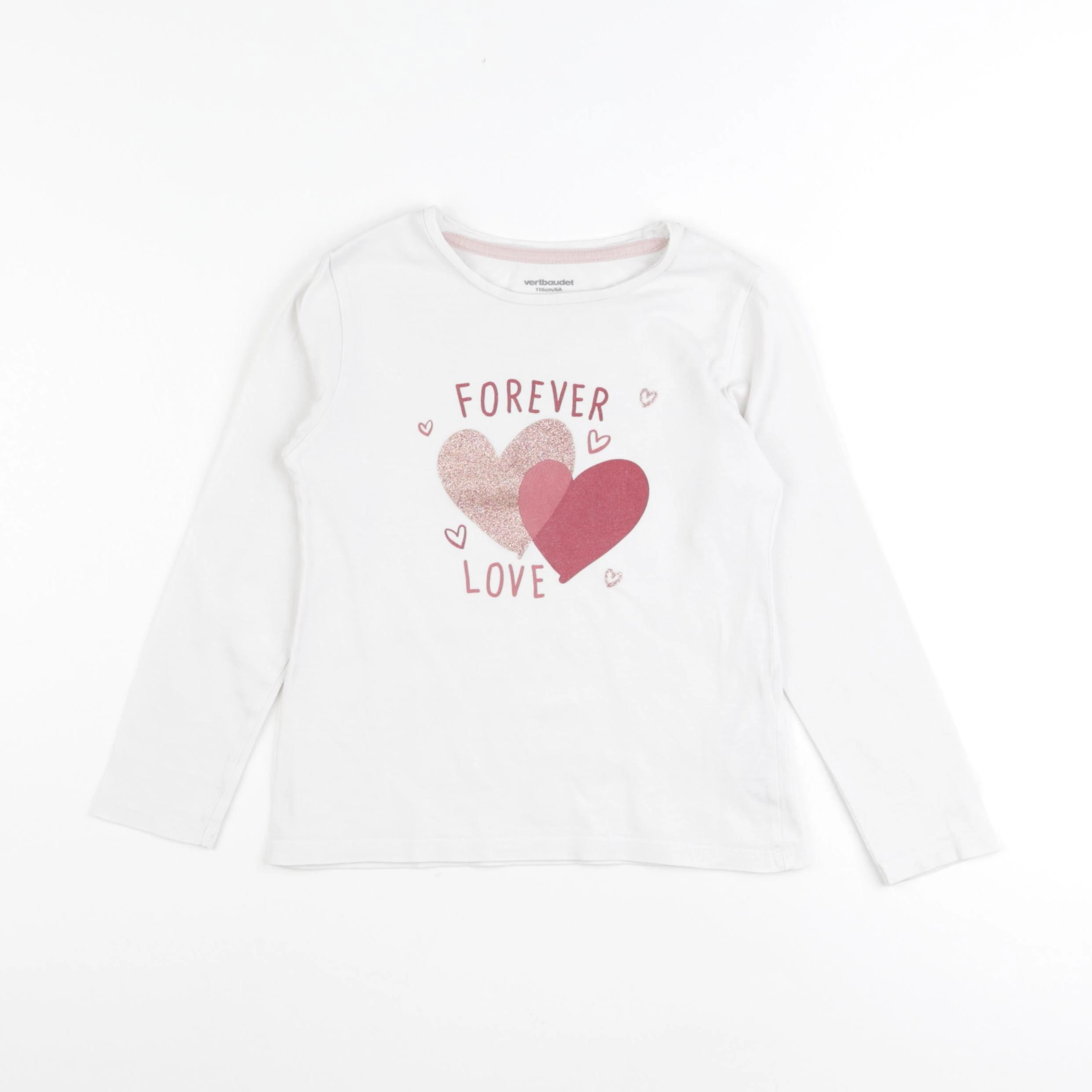 Vertbaudet - tee-shirt blanc - 6 ans