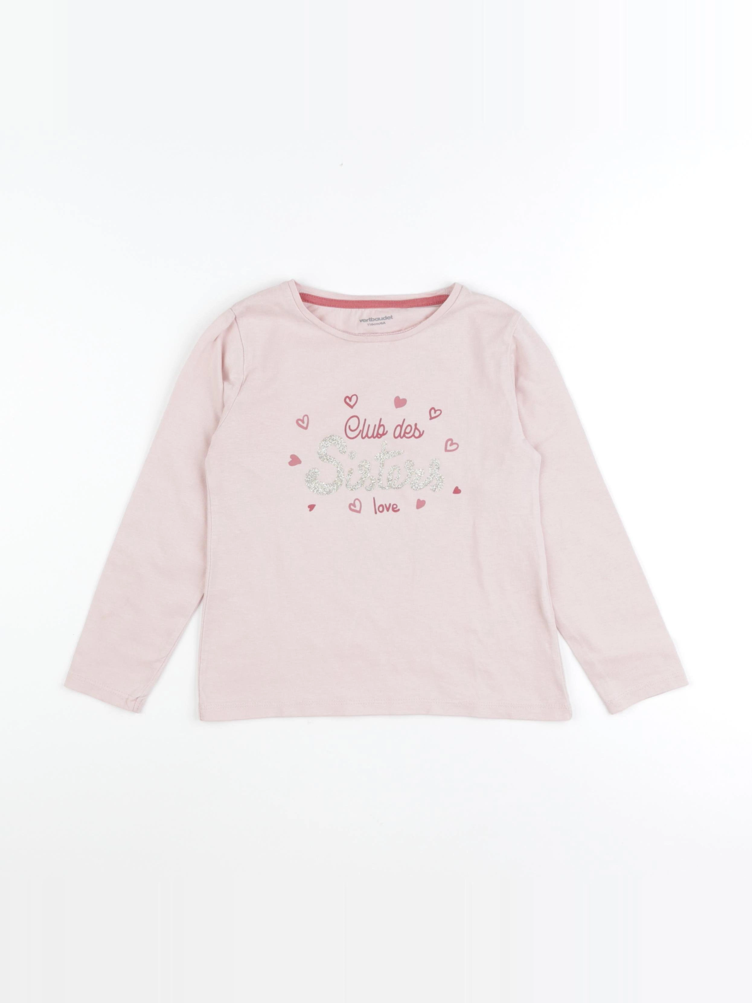 Vertbaudet - tee-shirt rose - 6 ans