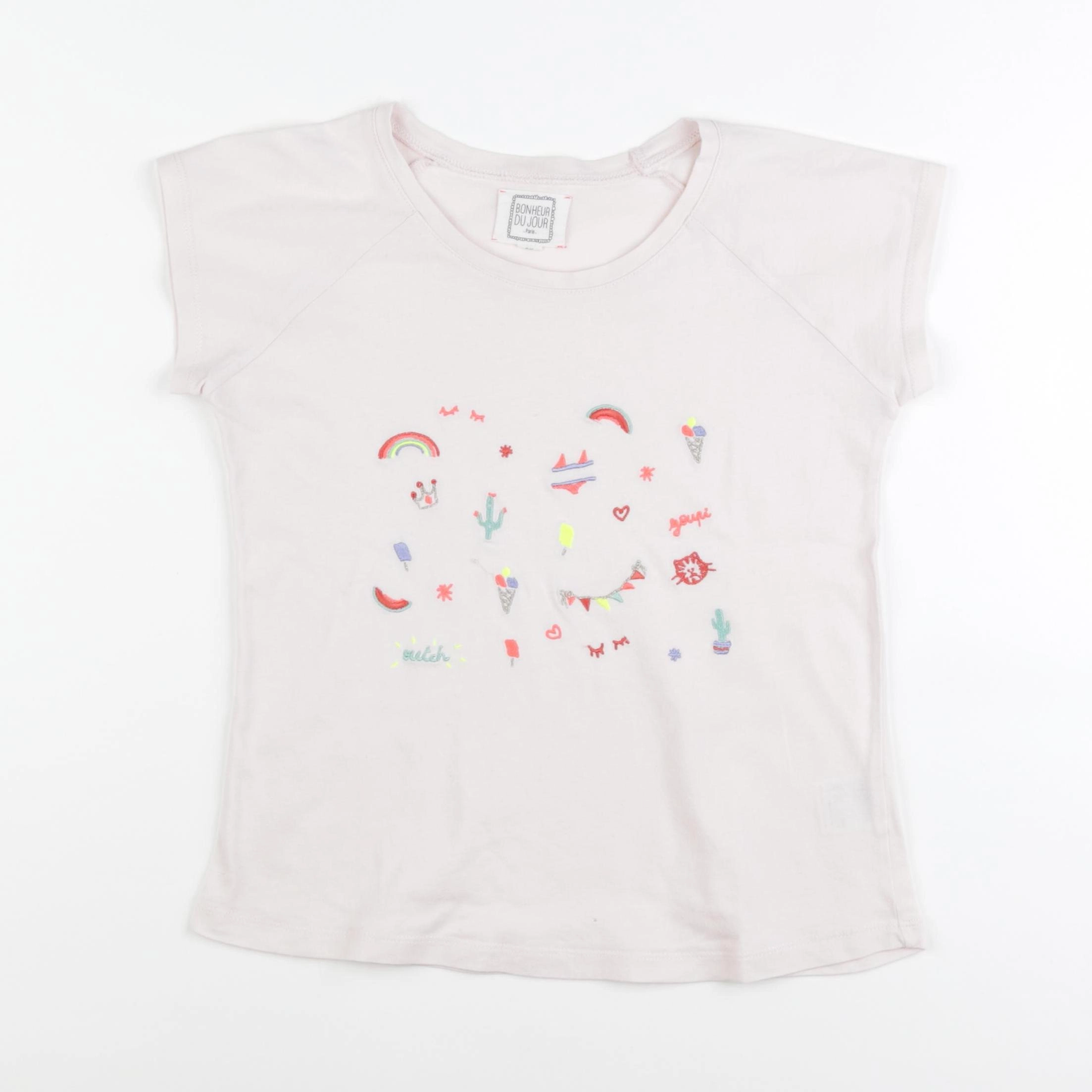 Bonheur du jour - tee-shirt rose - 8 ans