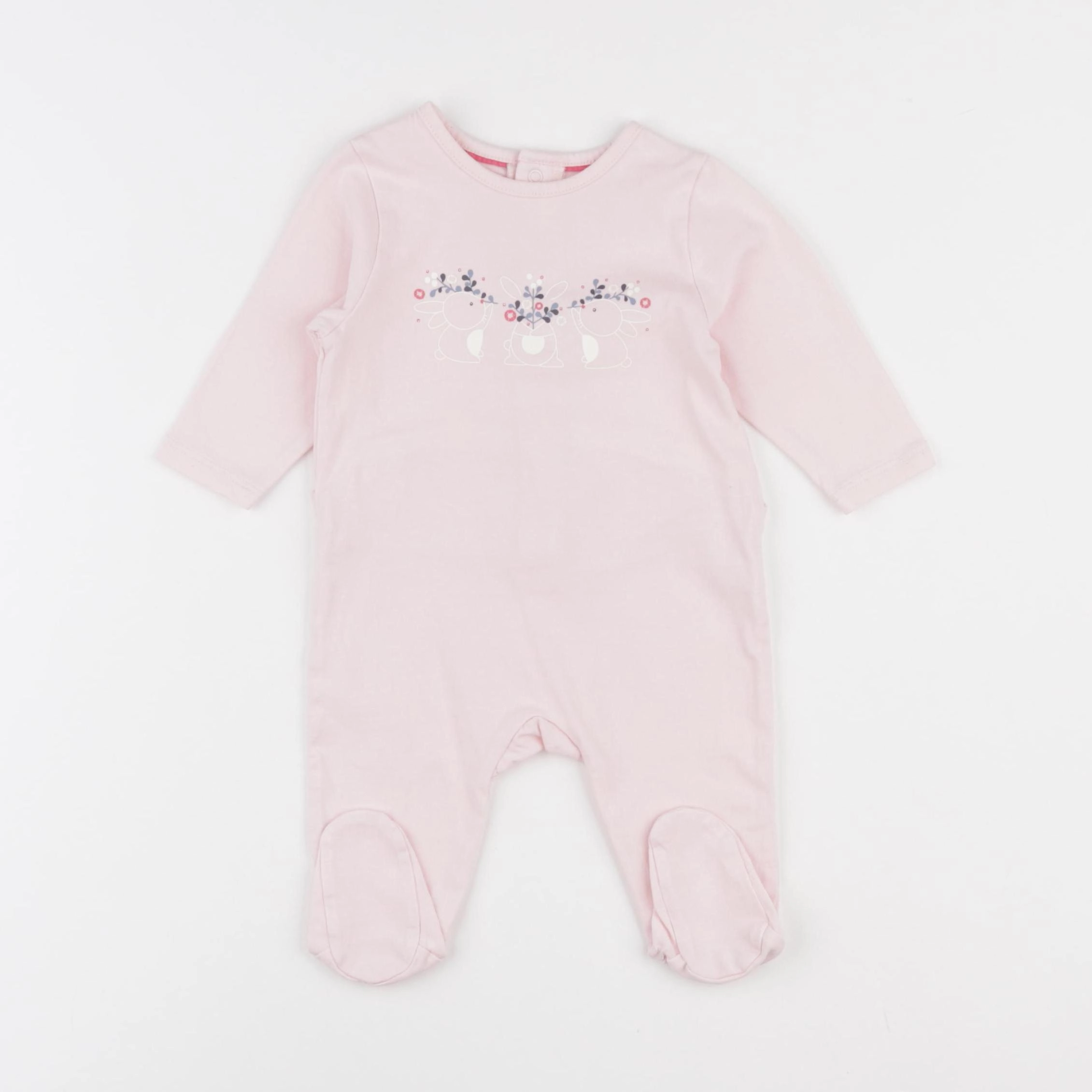 Obaïbi - pyjama coton rose - 3 mois