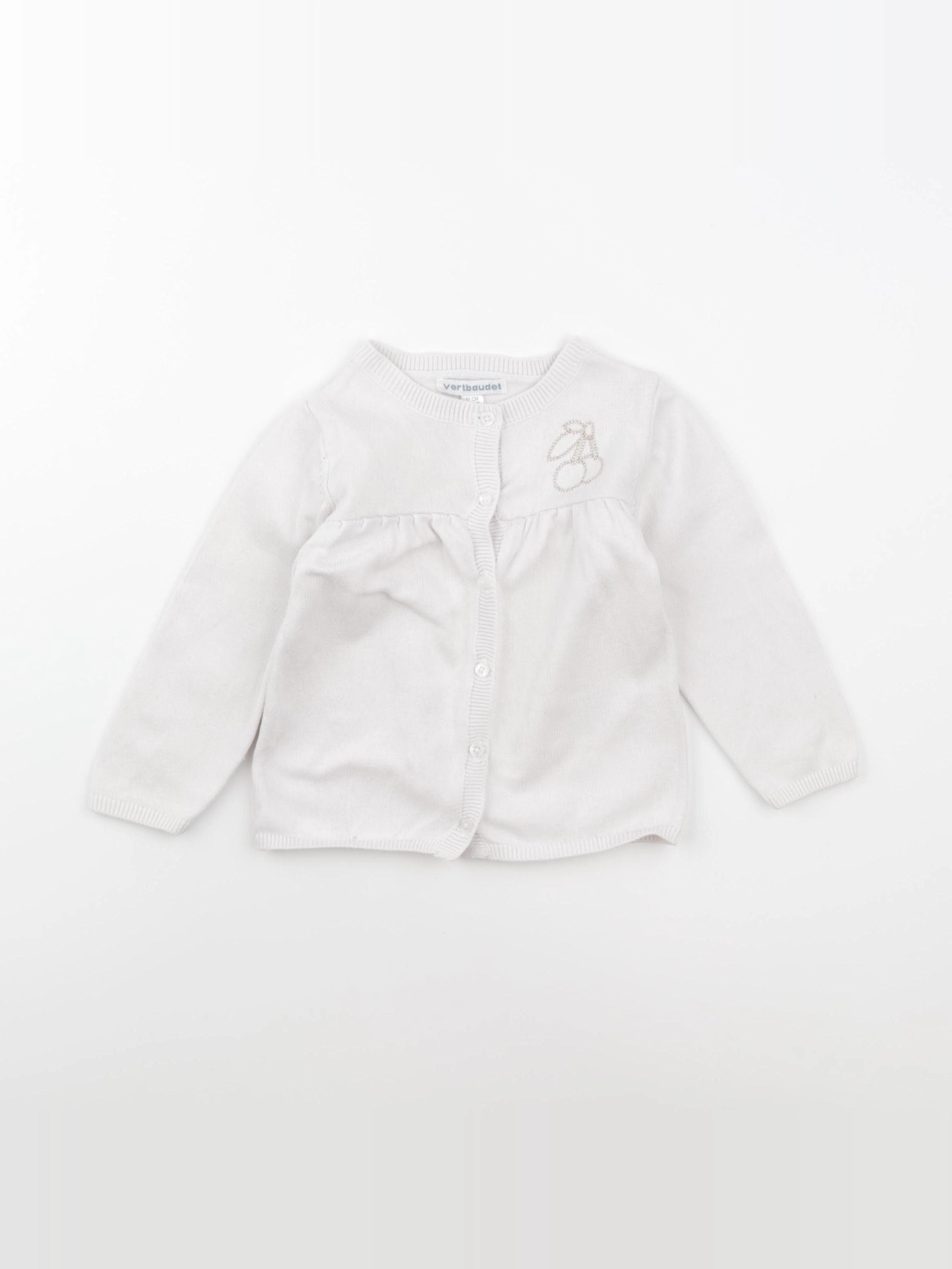 Vertbaudet - gilet blanc - 18 mois