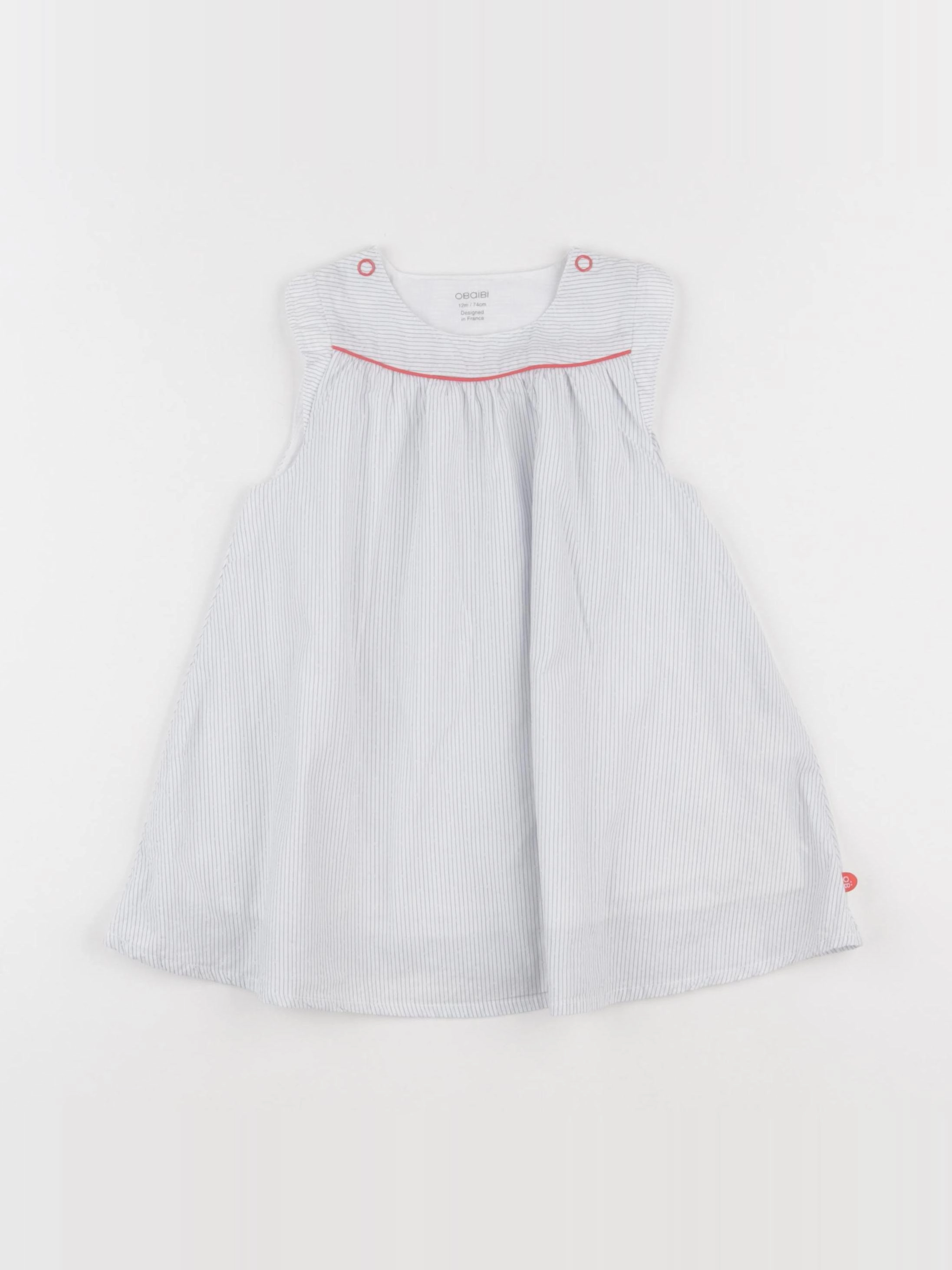 Obaïbi - robe blanc, bleu - 12 mois