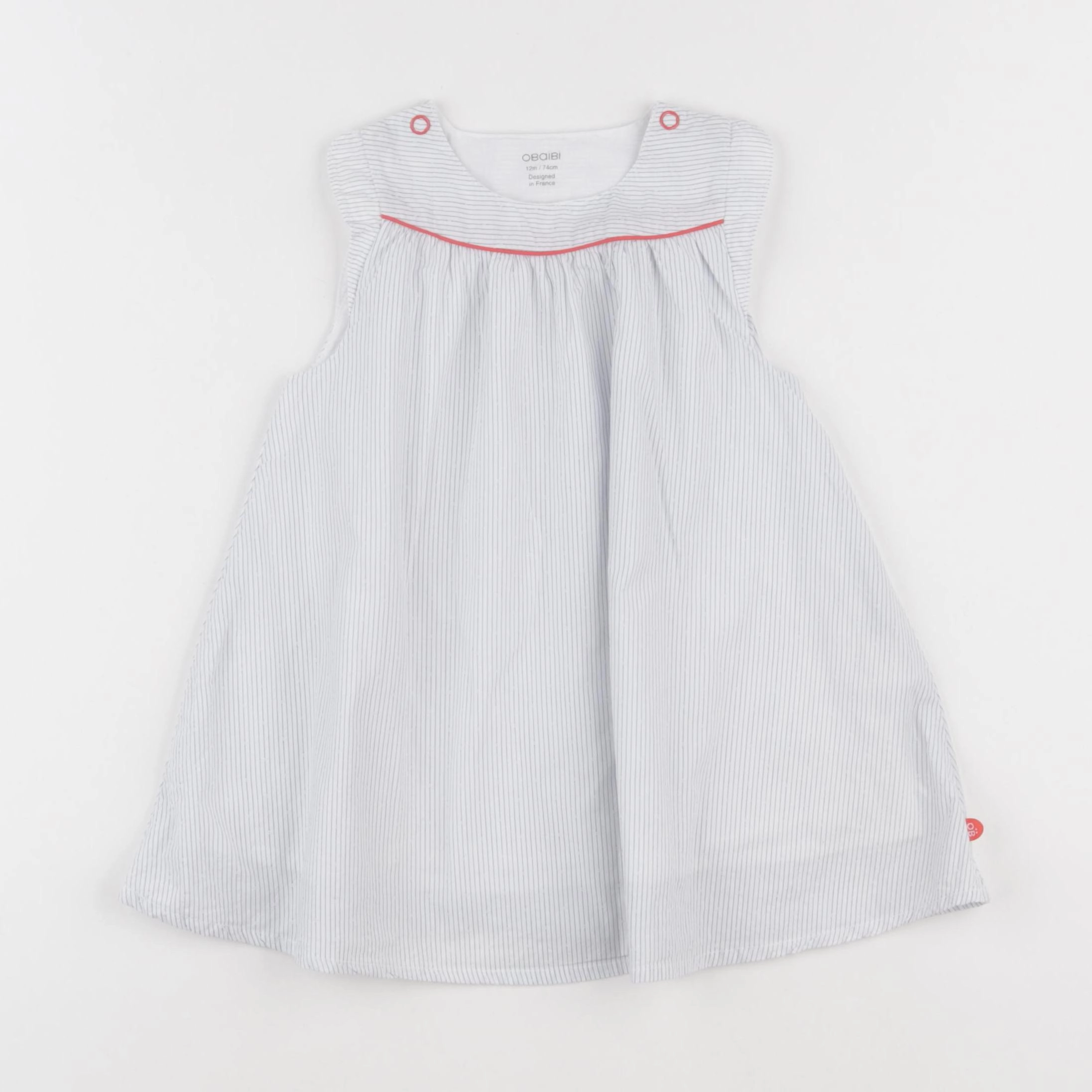 Obaïbi - robe blanc, bleu - 12 mois