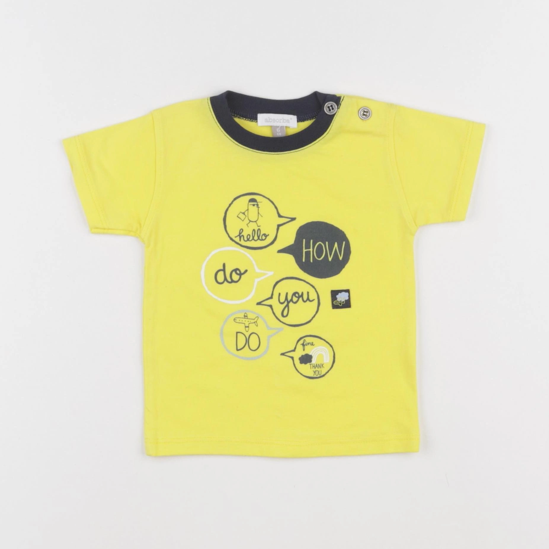 Absorba - tee-shirt jaune - 6 mois