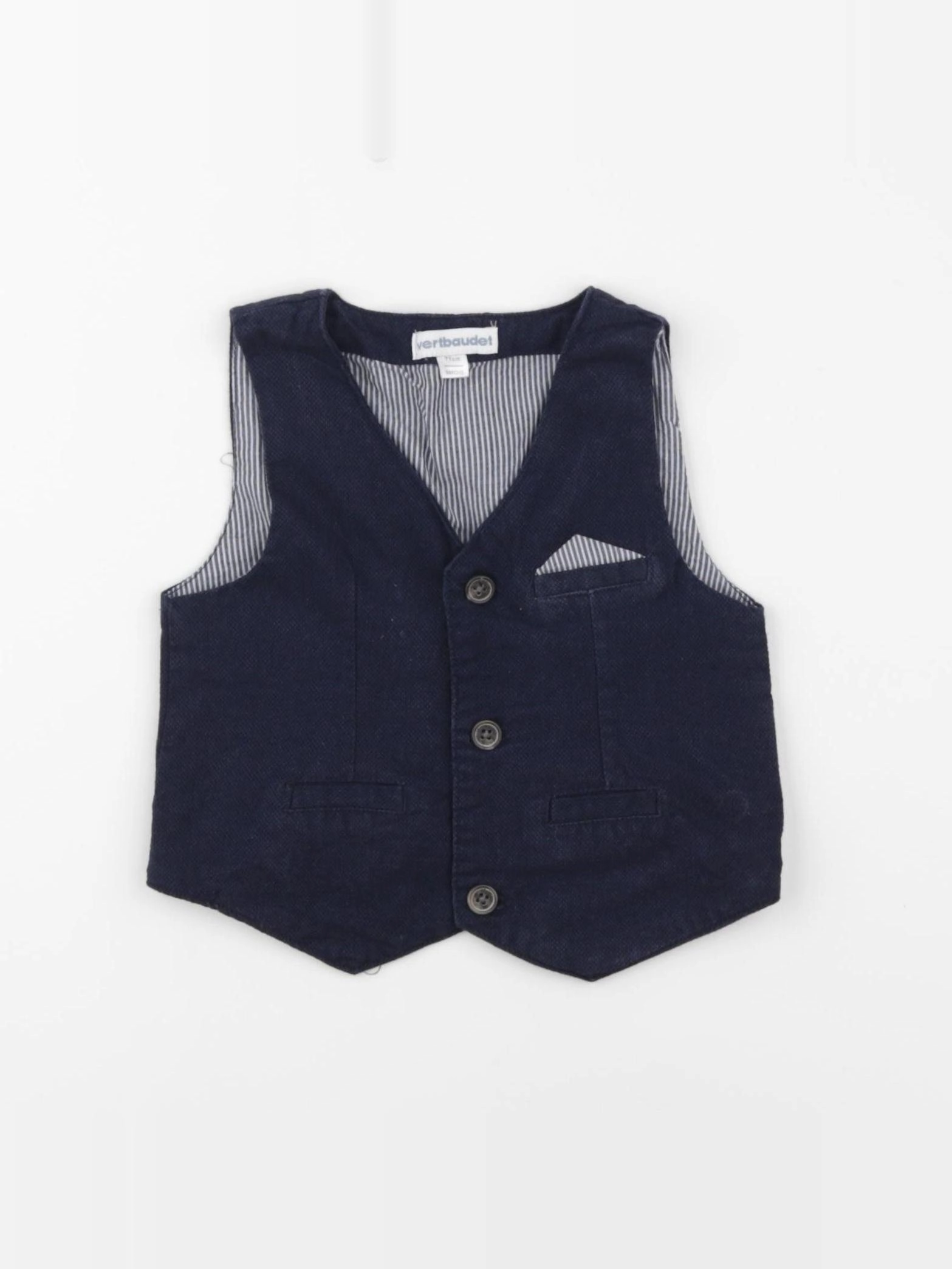Vertbaudet - gilet bleu - 9 mois