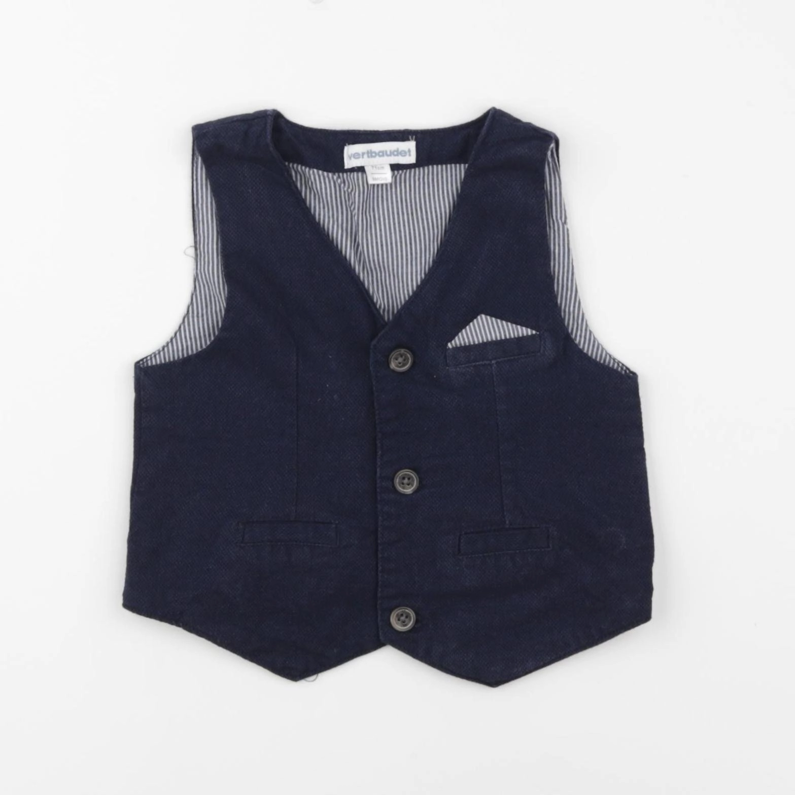 Vertbaudet - gilet bleu - 9 mois