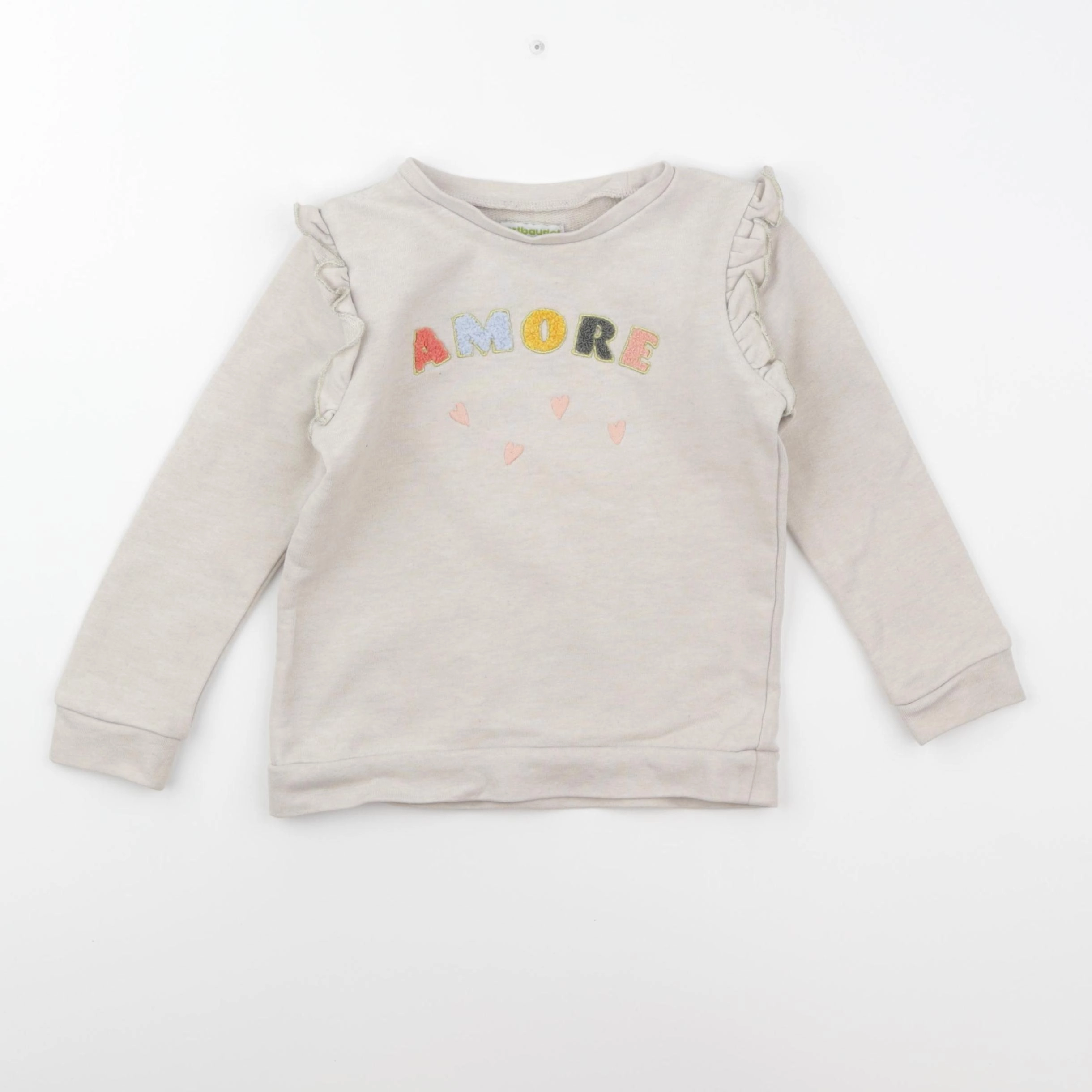 Vertbaudet - sweat beige - 4 ans