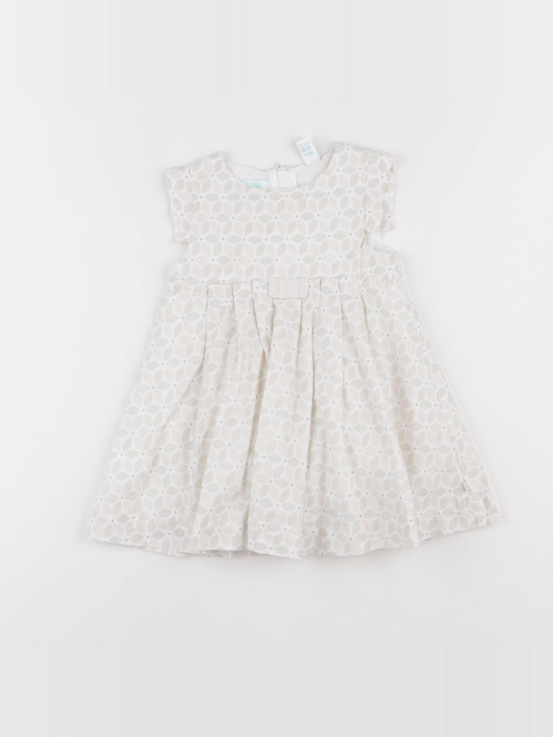 Obaïbi - robe blanc, beige - 12 mois