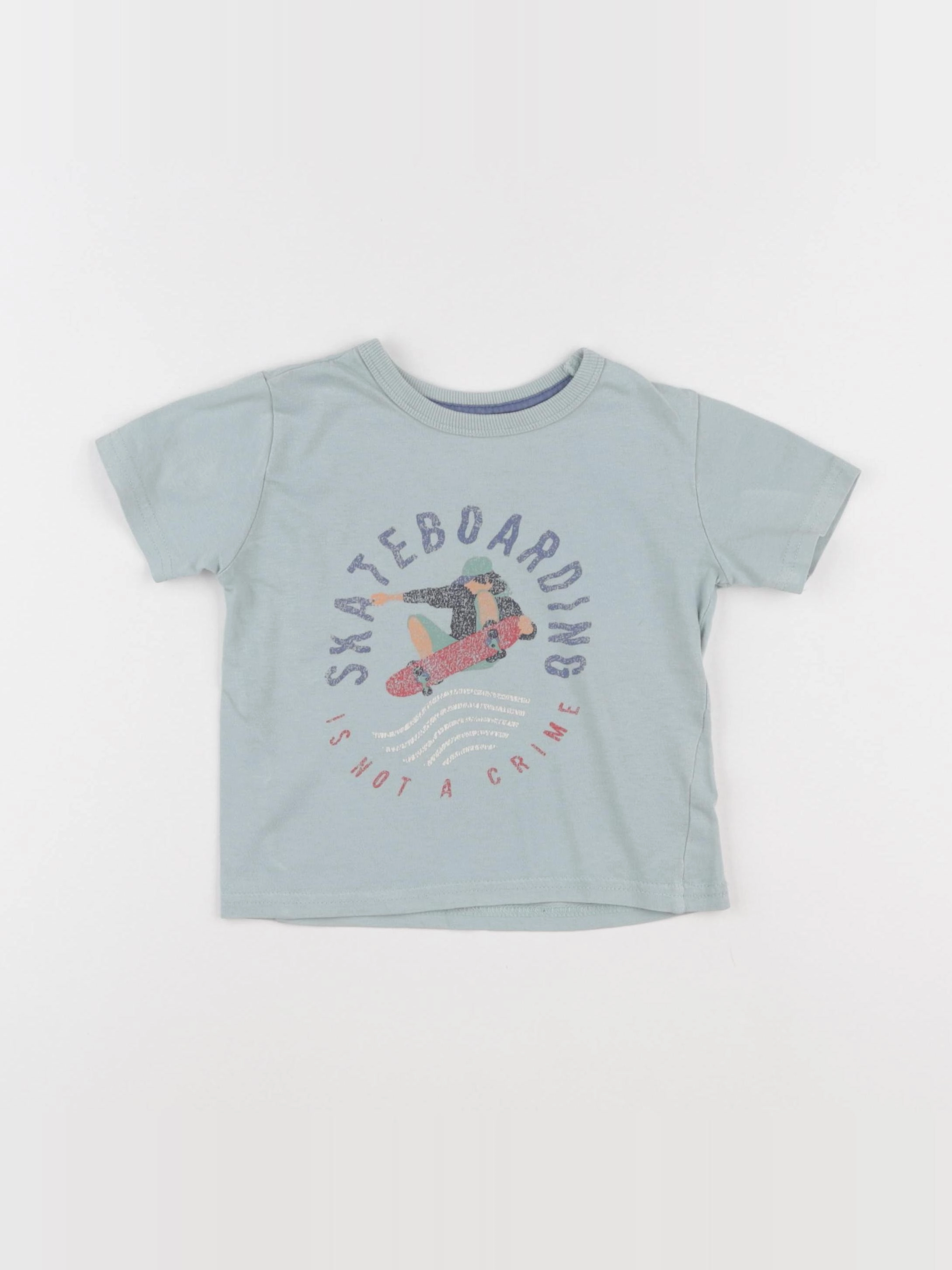 Vertbaudet - tee-shirt bleu - 2 ans
