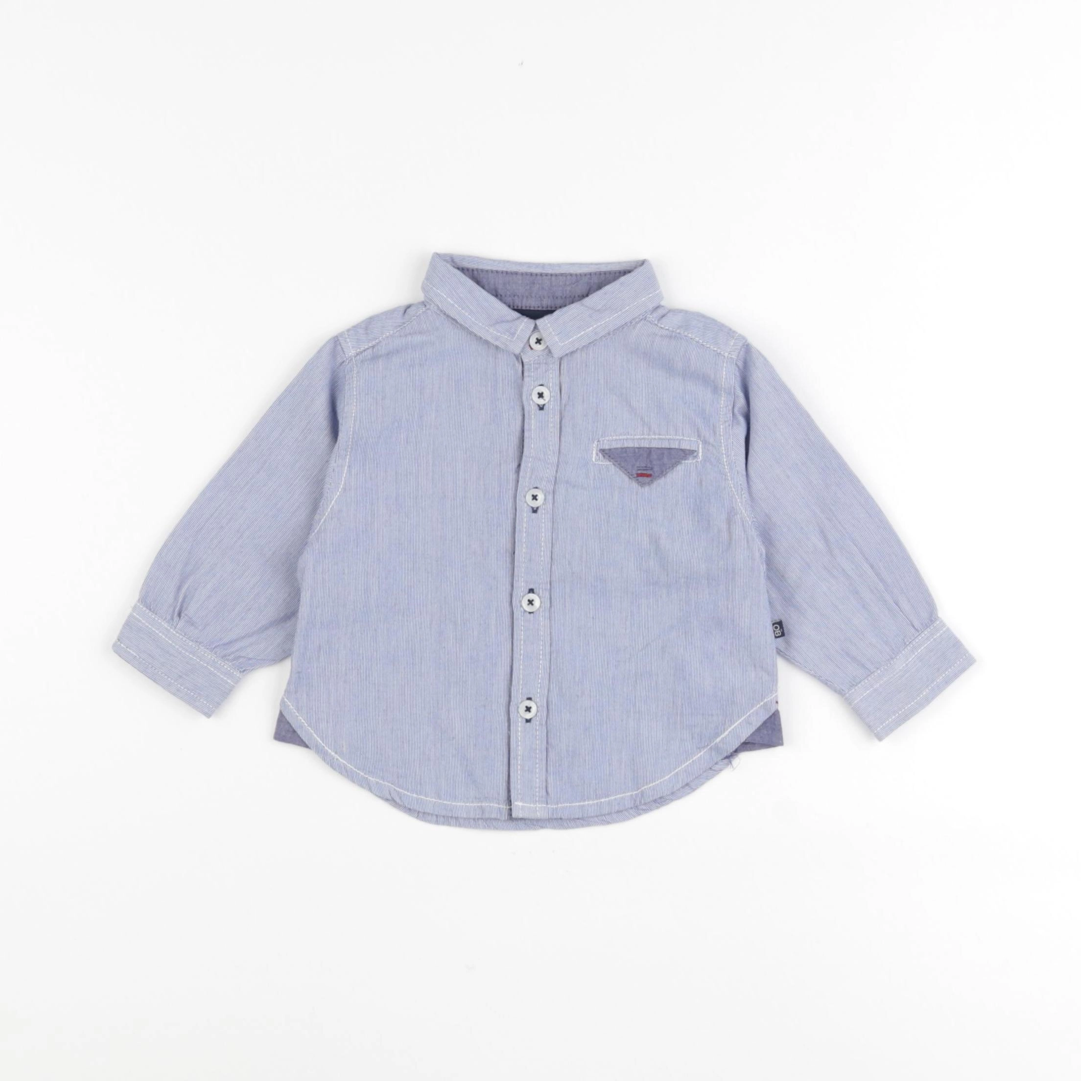 Obaïbi - chemise bleu - 6 mois