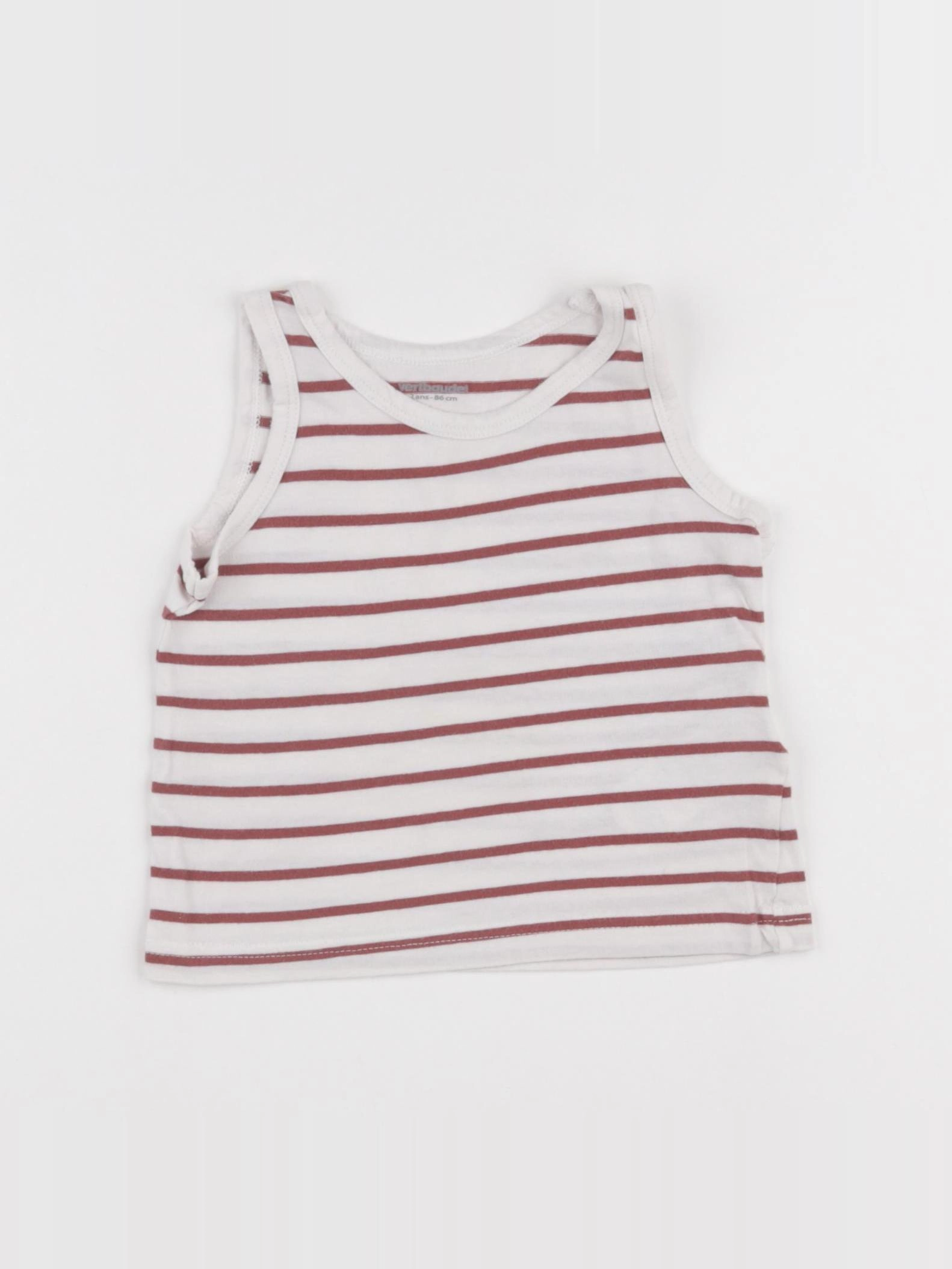 Vertbaudet - débardeur blanc, rouge - 2 ans