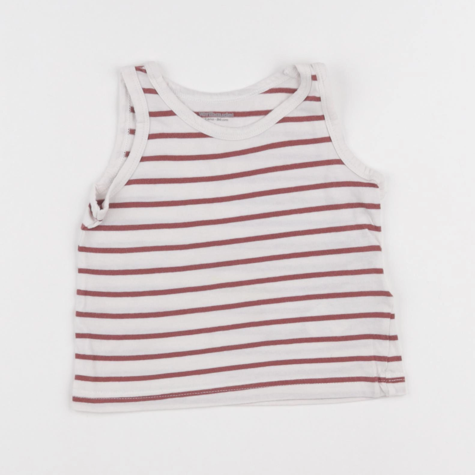 Vertbaudet - débardeur blanc, rouge - 2 ans