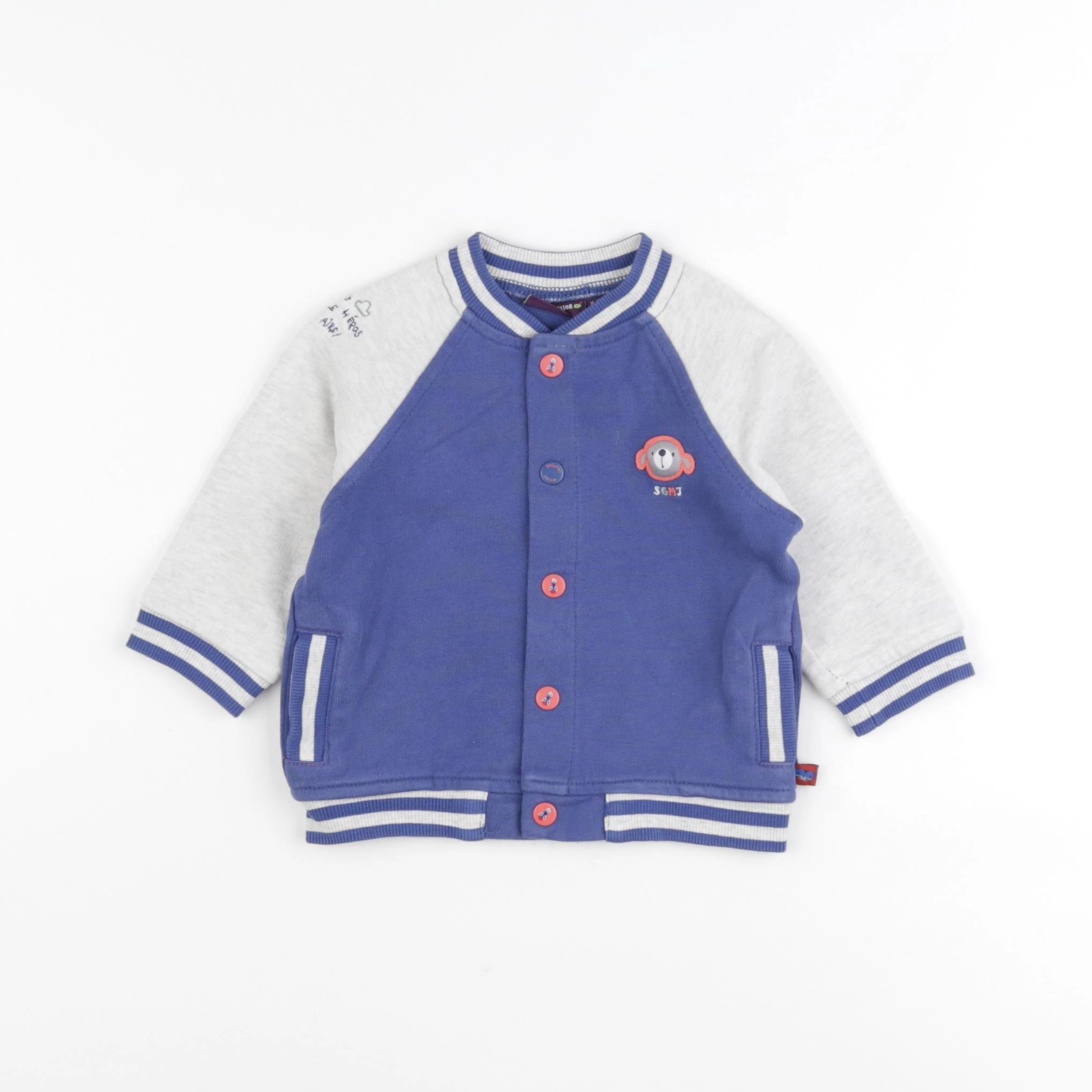 Sergent Major - sweat bleu, gris - 6 mois