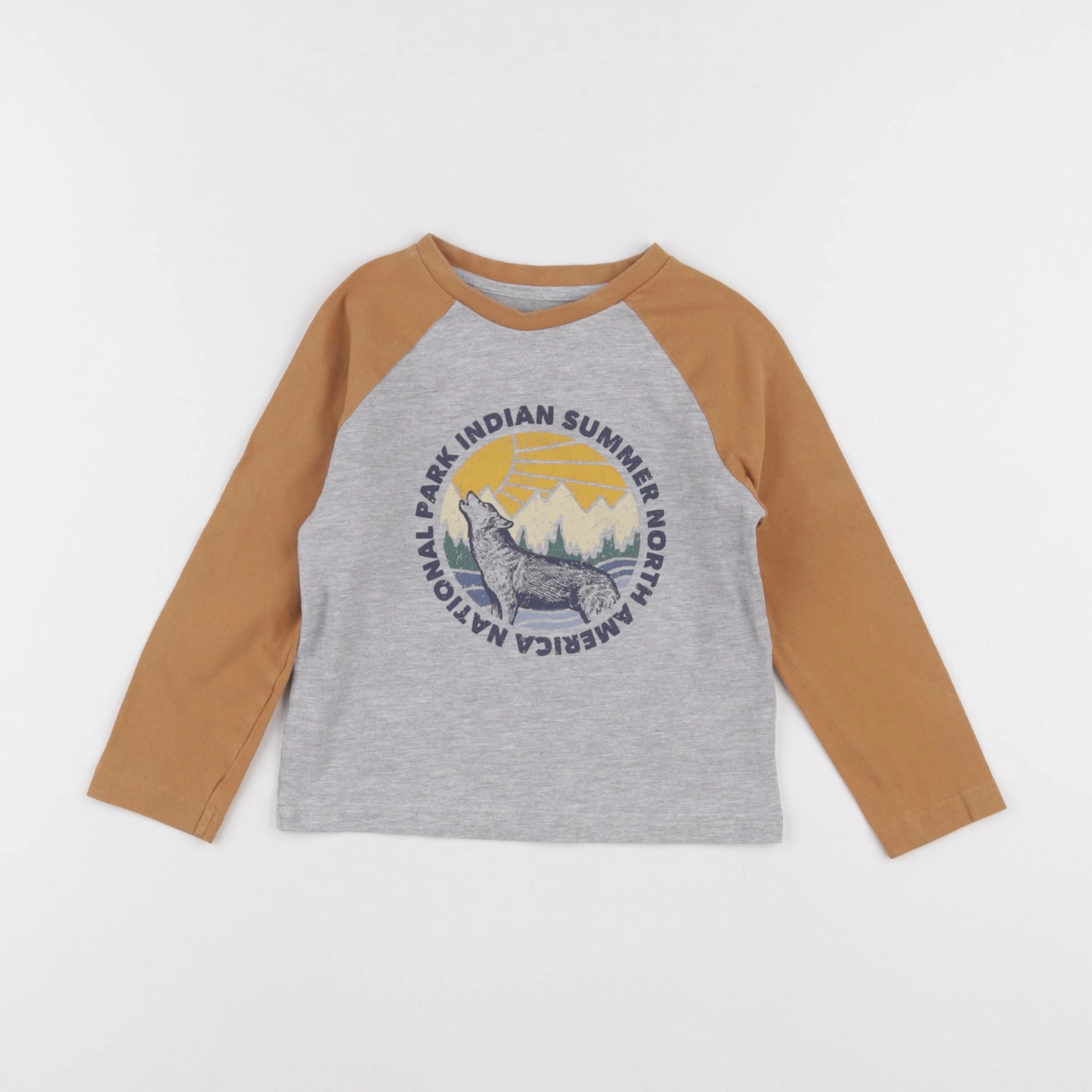 Vertbaudet - tee-shirt gris, jaune - 4 ans