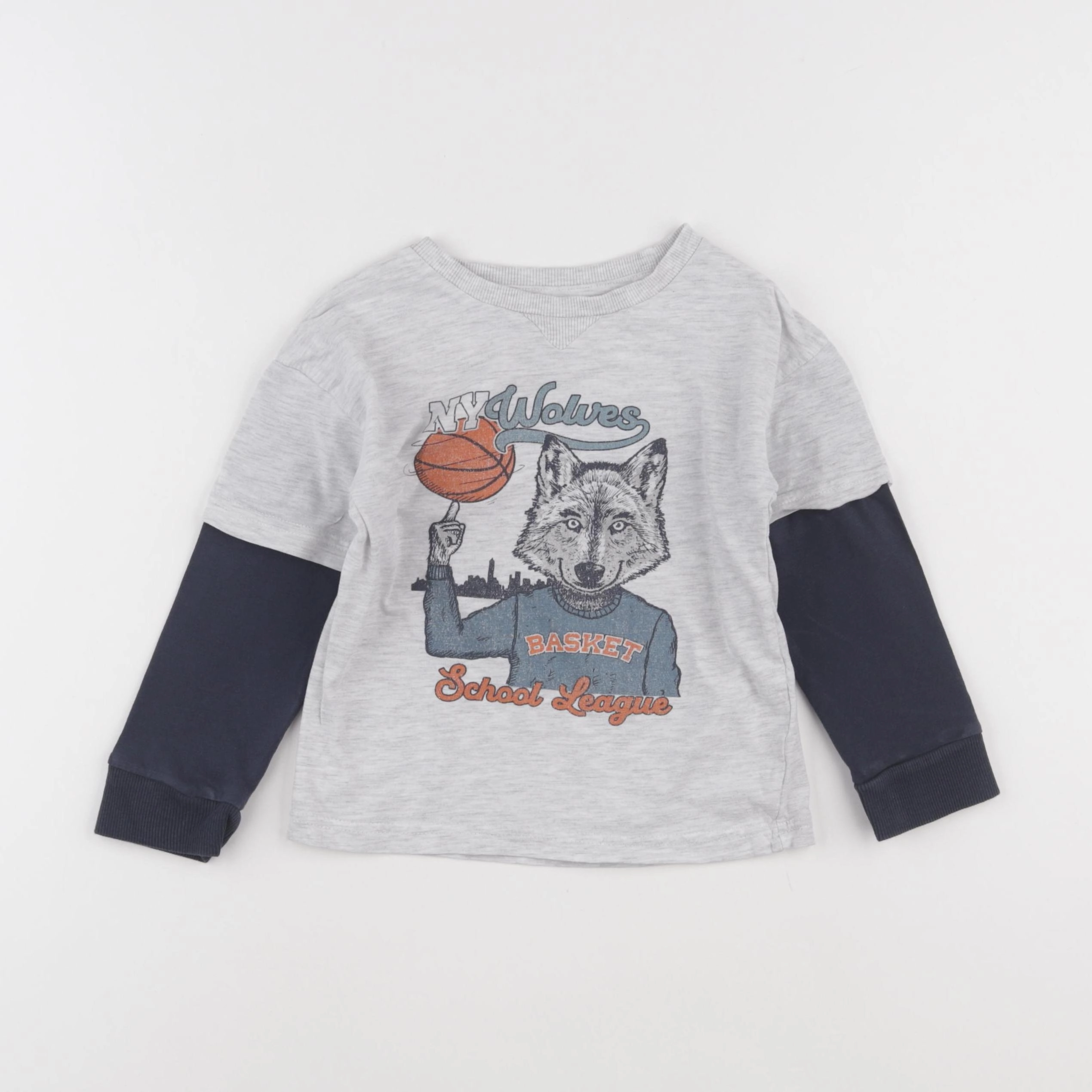 Vertbaudet - tee-shirt gris - 5 ans