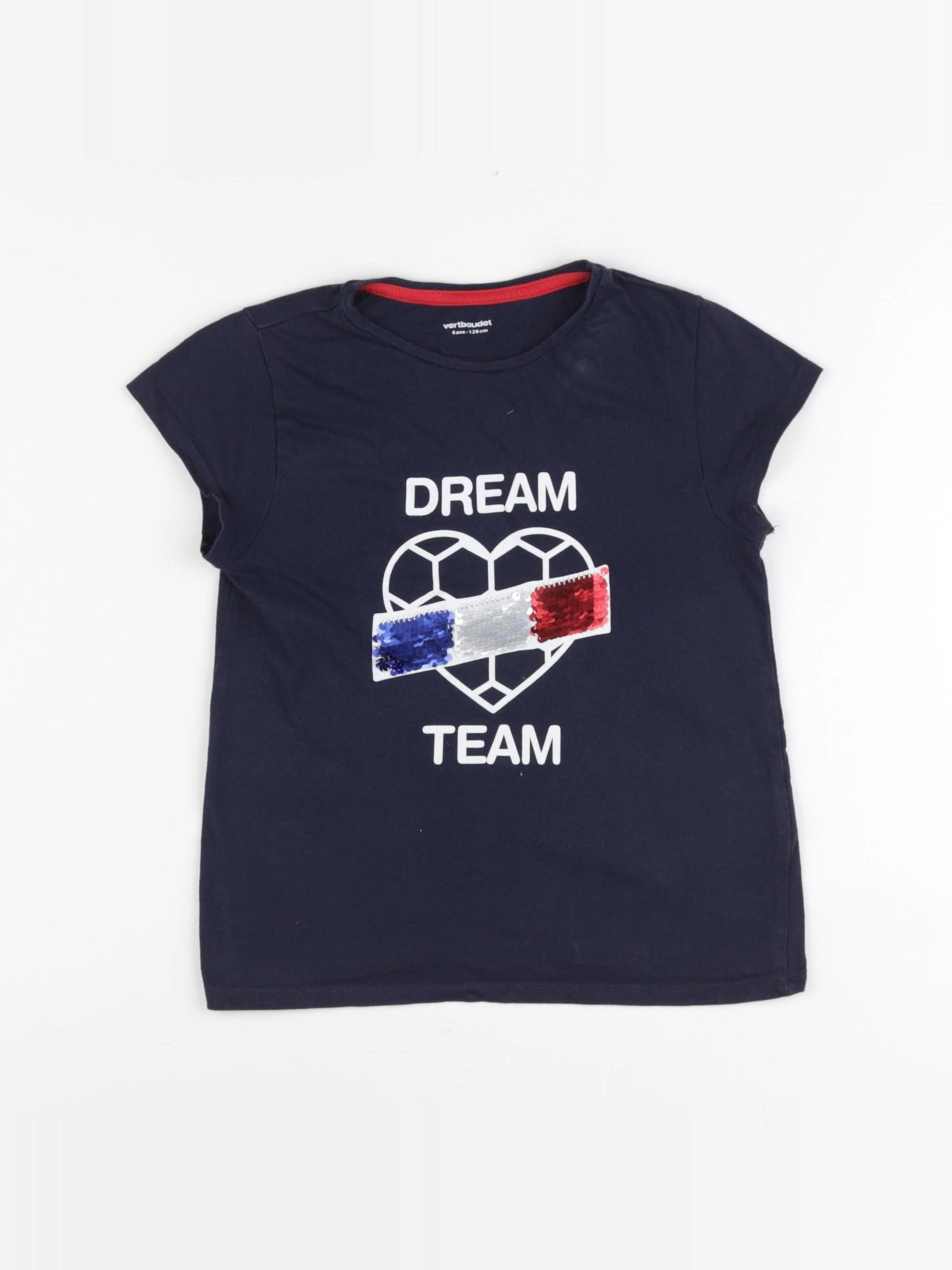 Vertbaudet - tee-shirt bleu - 8 ans